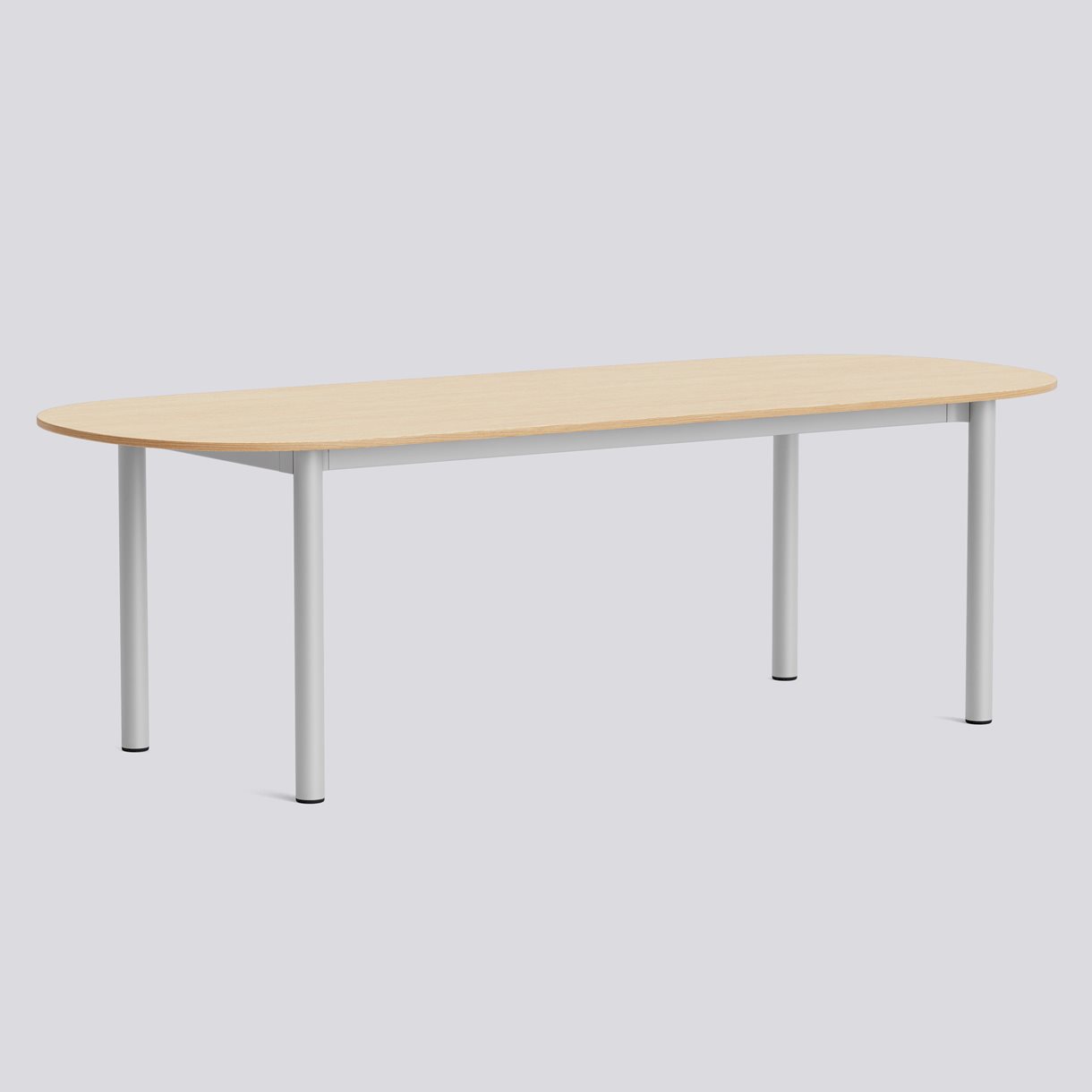 Annex Table Oblong Anodized aluminium legs Anodized aluminium apron Adjustable gliders-L240 x W95 x H75-Water-based lacquered oak tabletop Water-based lacquered plywood edge