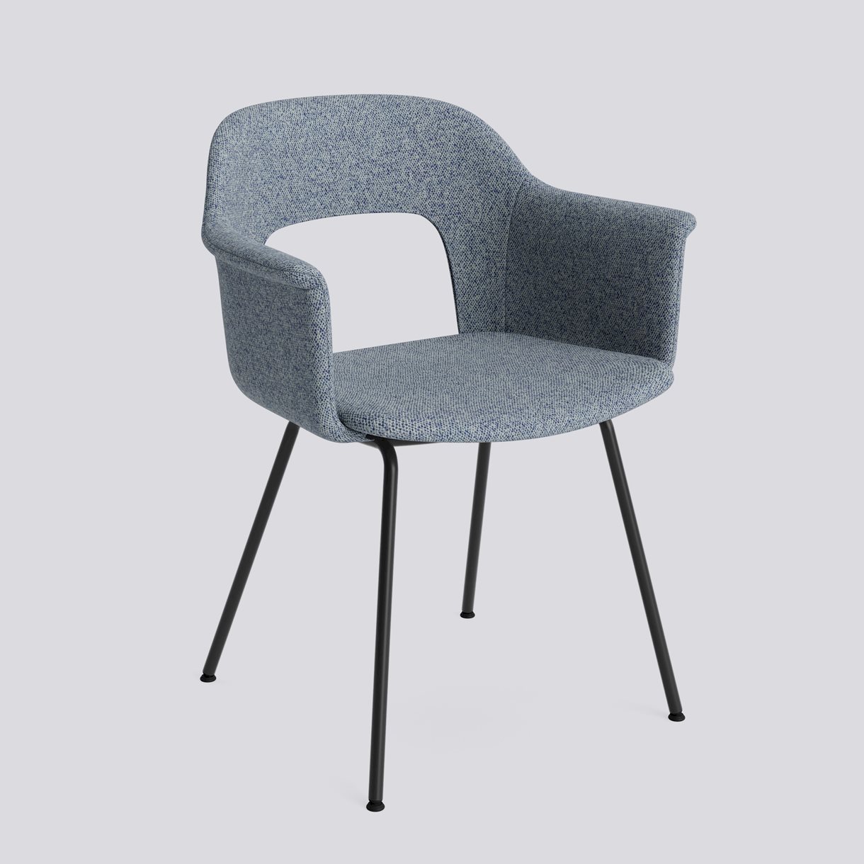 Layout Armchair 214 Black powder coated steel 4 leg base Standard glider-Full upholstery-Vanir-733