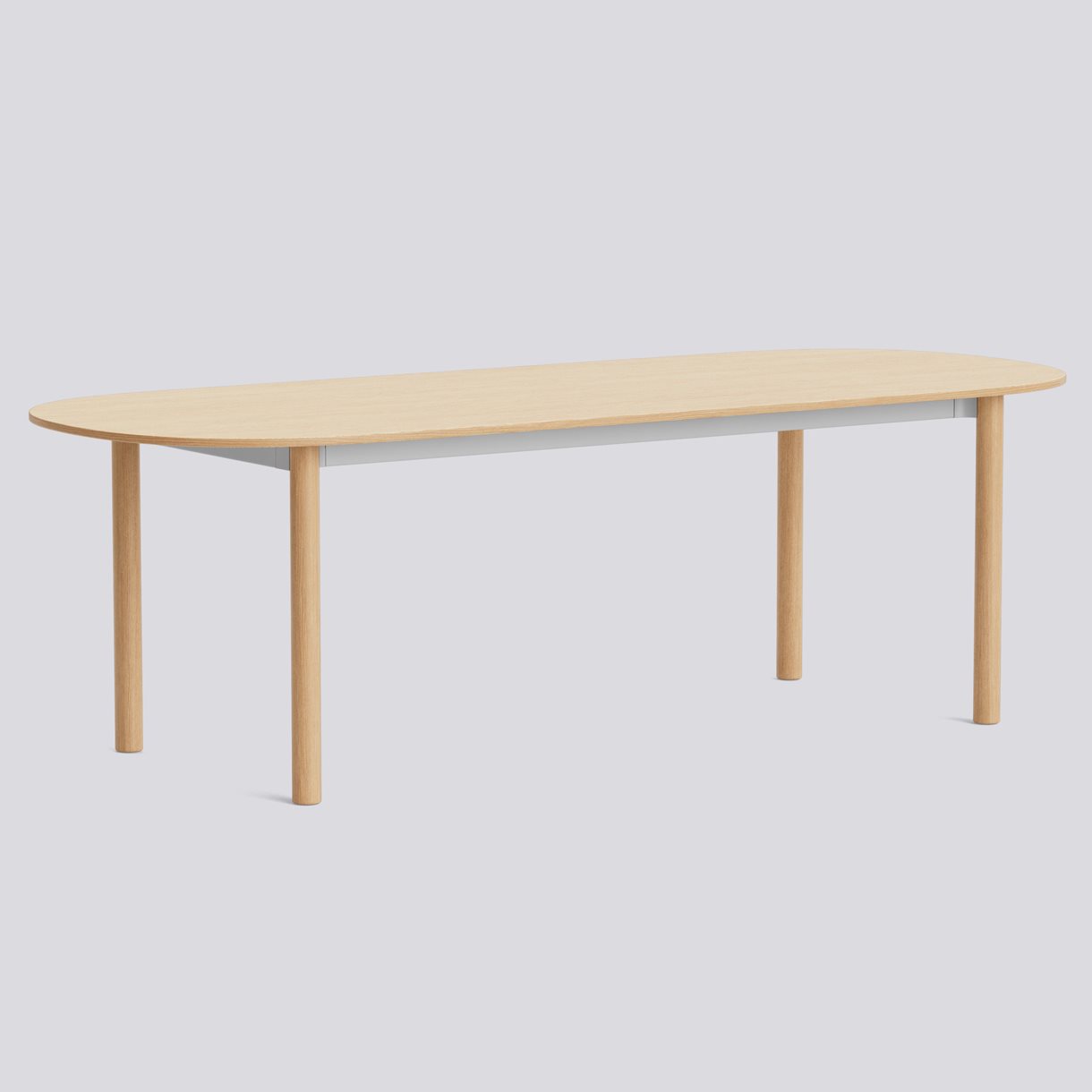 Annex Table Oblong Water-based lacquered oak legs Anodized aluminium apron Adjustable gliders-L240 x W95 x H75-Water-based lacquered oak tabletop Water-based lacquered plywood edge