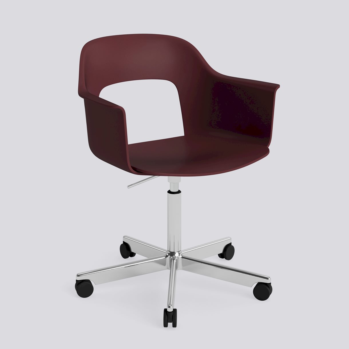  Layout Armchair 241 Polished aluminium 5 star swivel Gas lift Wheel base-Bordeaux polypropylene shell/seat-None-None