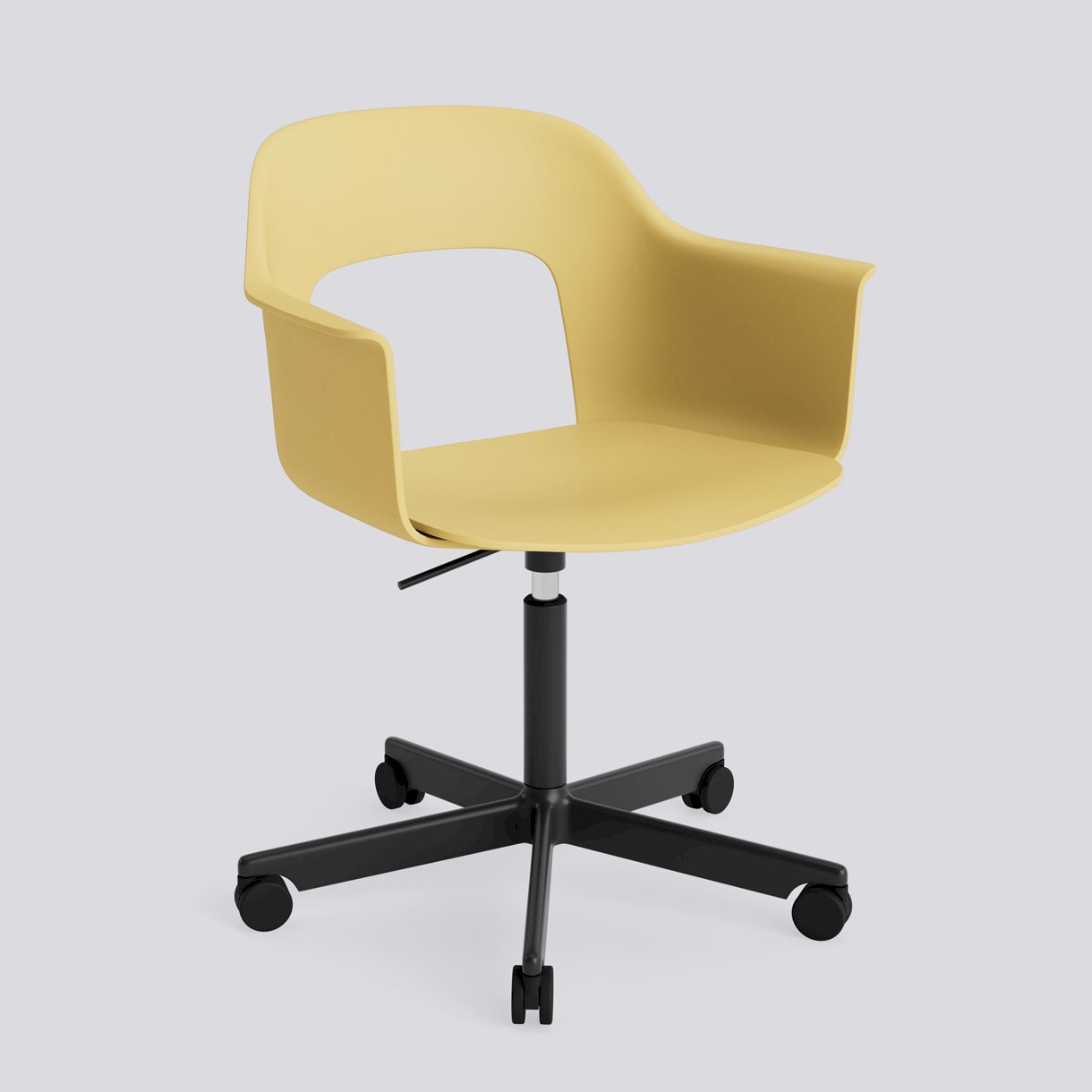 Layout Armchair 241 Black powder coated aluminium 5 star swivel Gas lift Wheel base-Biscotti polypropylene shell/seat-None-None