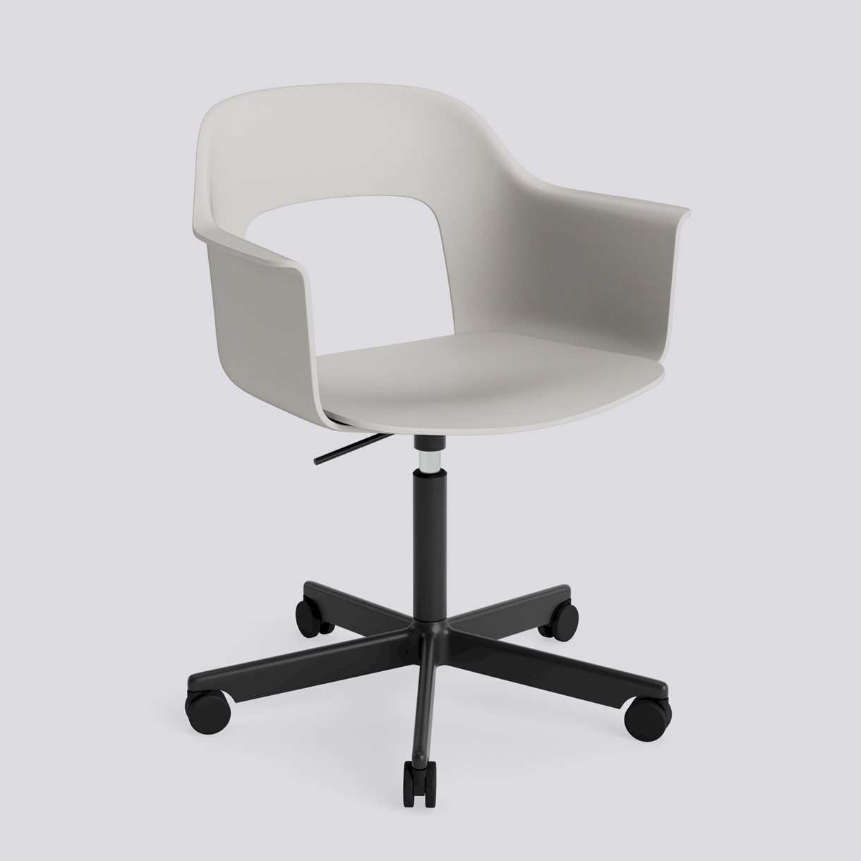 Layout Armchair 241 Black powder coated aluminium 5 star swivel Gas lift Wheel base-Sky grey polypropylene shell/seat-None-None