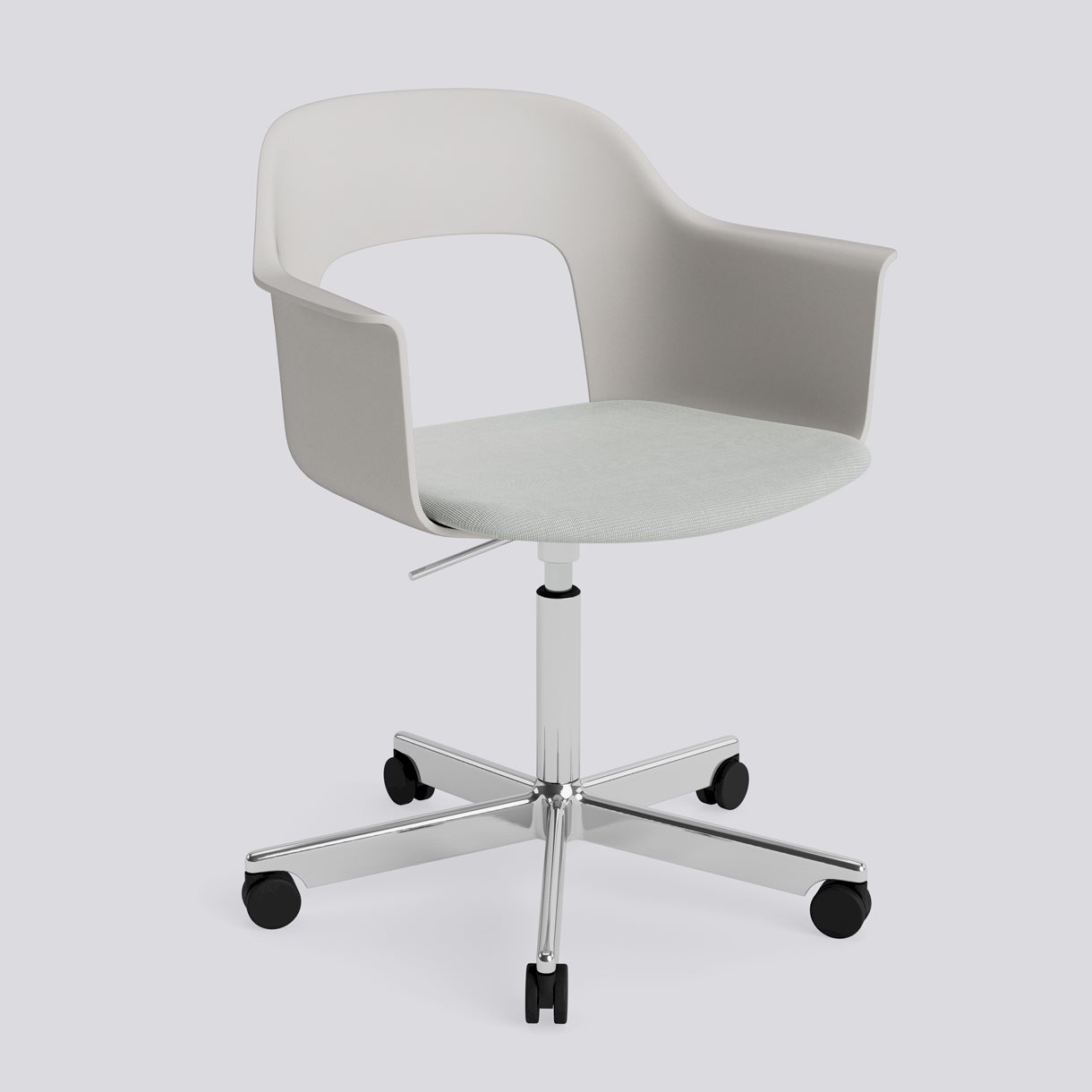 Layout Armchair 243 Polished aluminium 5 star swivel Gas lift Wheel base-Sky grey polypropylene shell Seat upholstery-Naveli-113