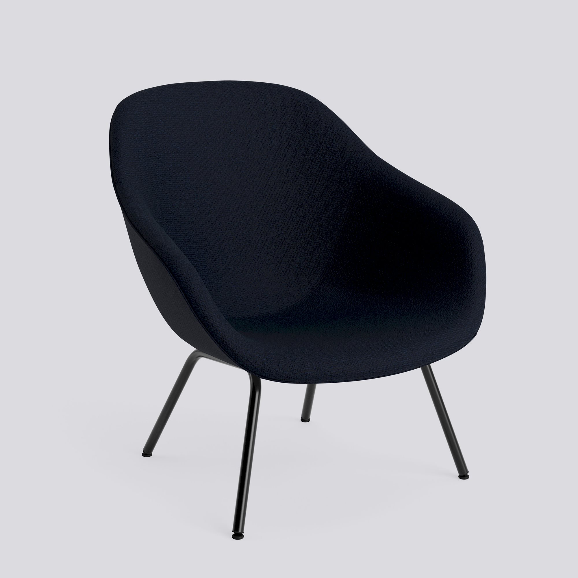 AAL87 Black powder coated steel 4 leg base Standard glider-Full upholstery-Maglia-Blue black