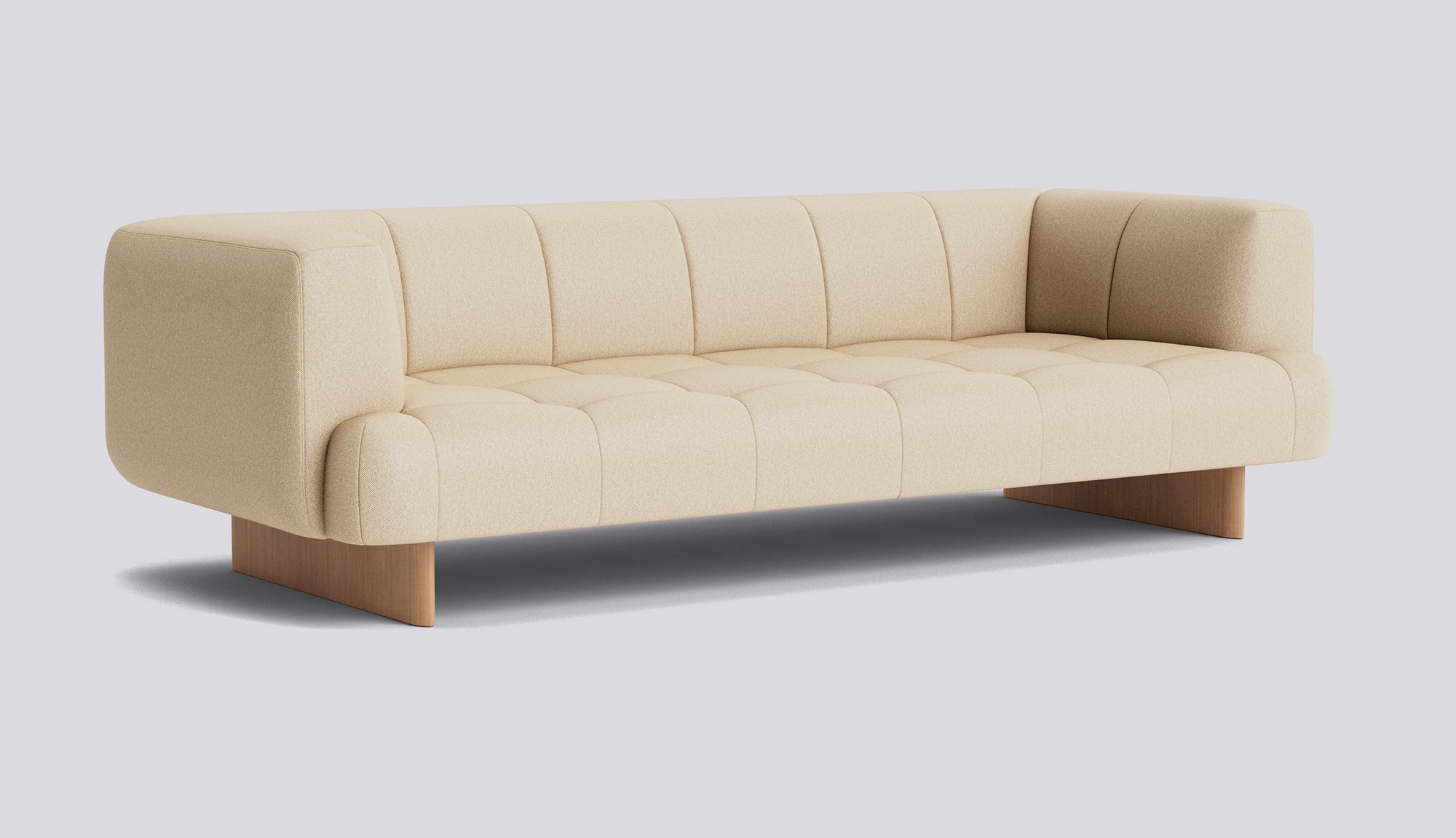 Quilton Lift 3 seater Water-based lacquered oak base-Full upholstery-Hallingdal-220