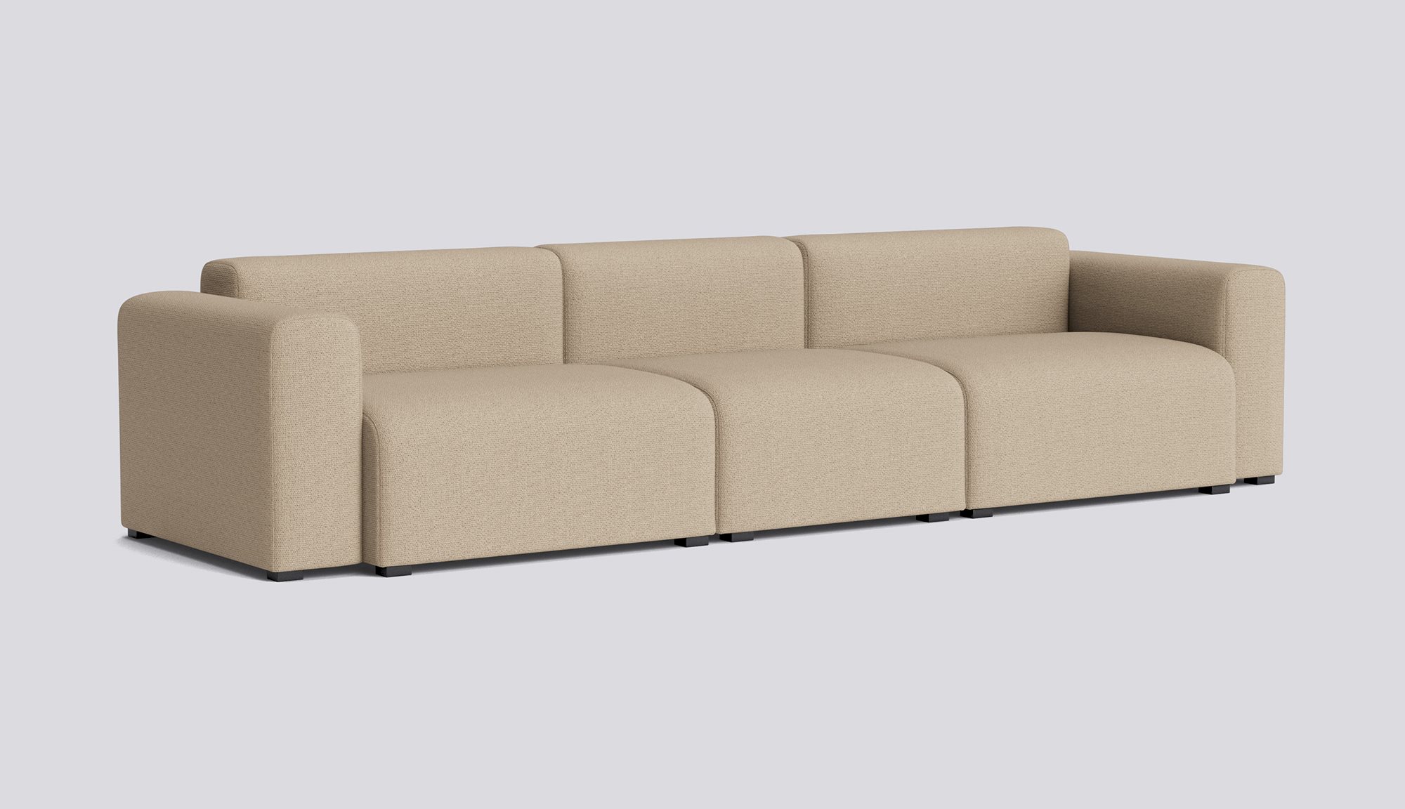 Mags 3 Seater Low armrest Combination 1-Full upholstery-Maglia-Warm grey