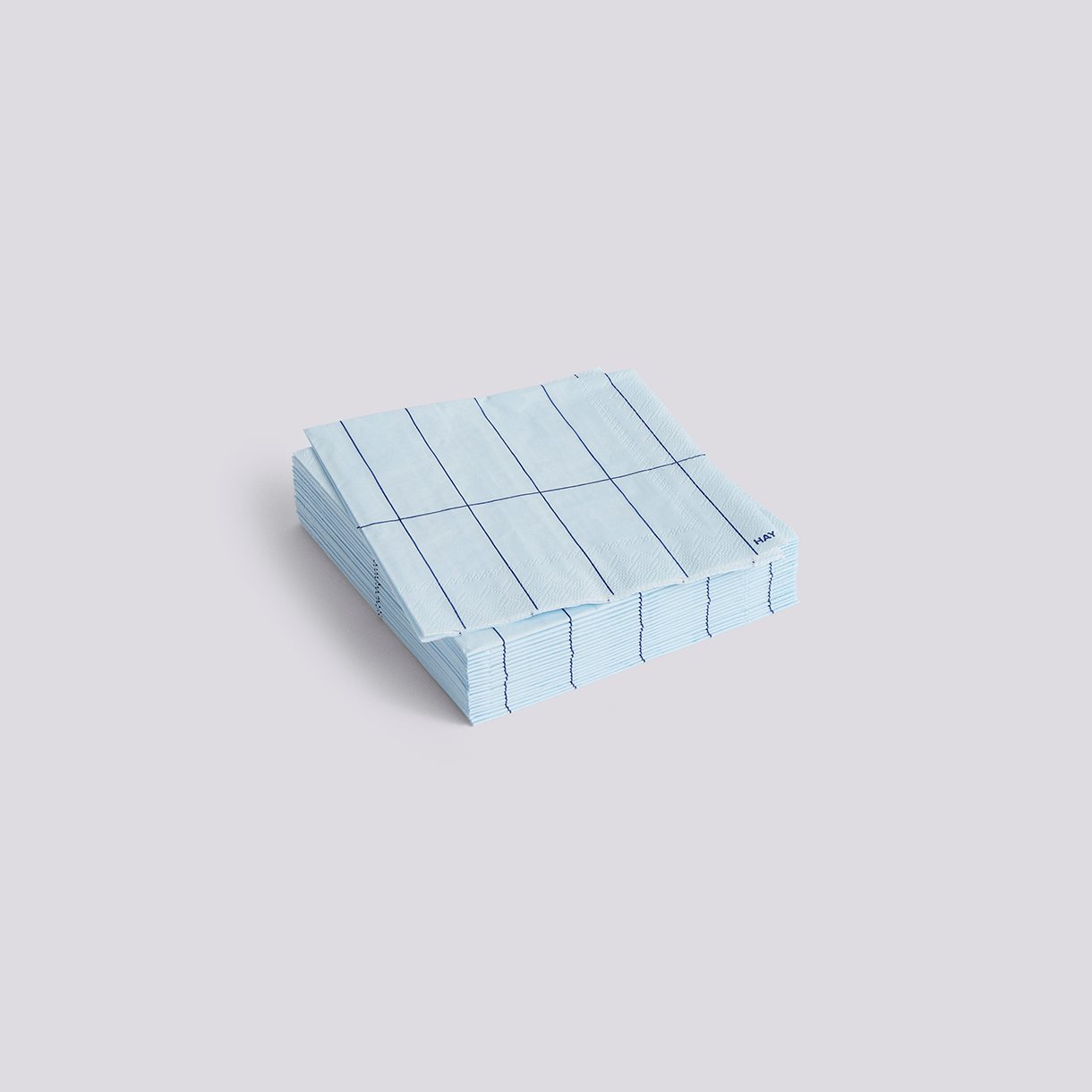 Pattern Napkins-Set of 20 Cocktail-Light blue and blue grid