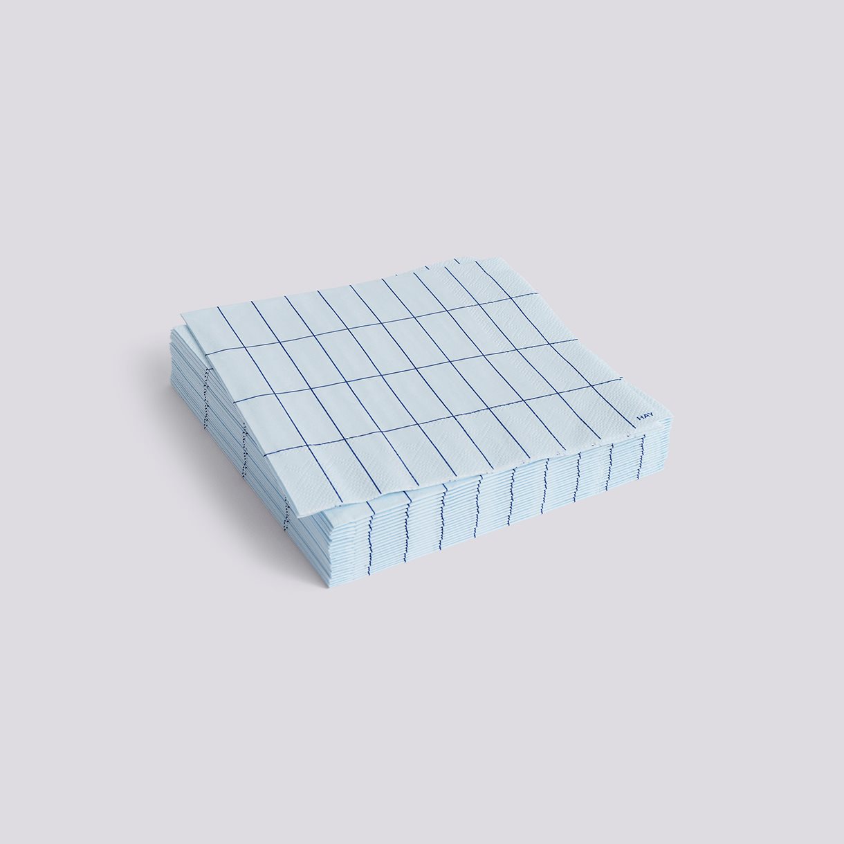Pattern Napkins-Set of 20 Lunch-Light blue and blue grid