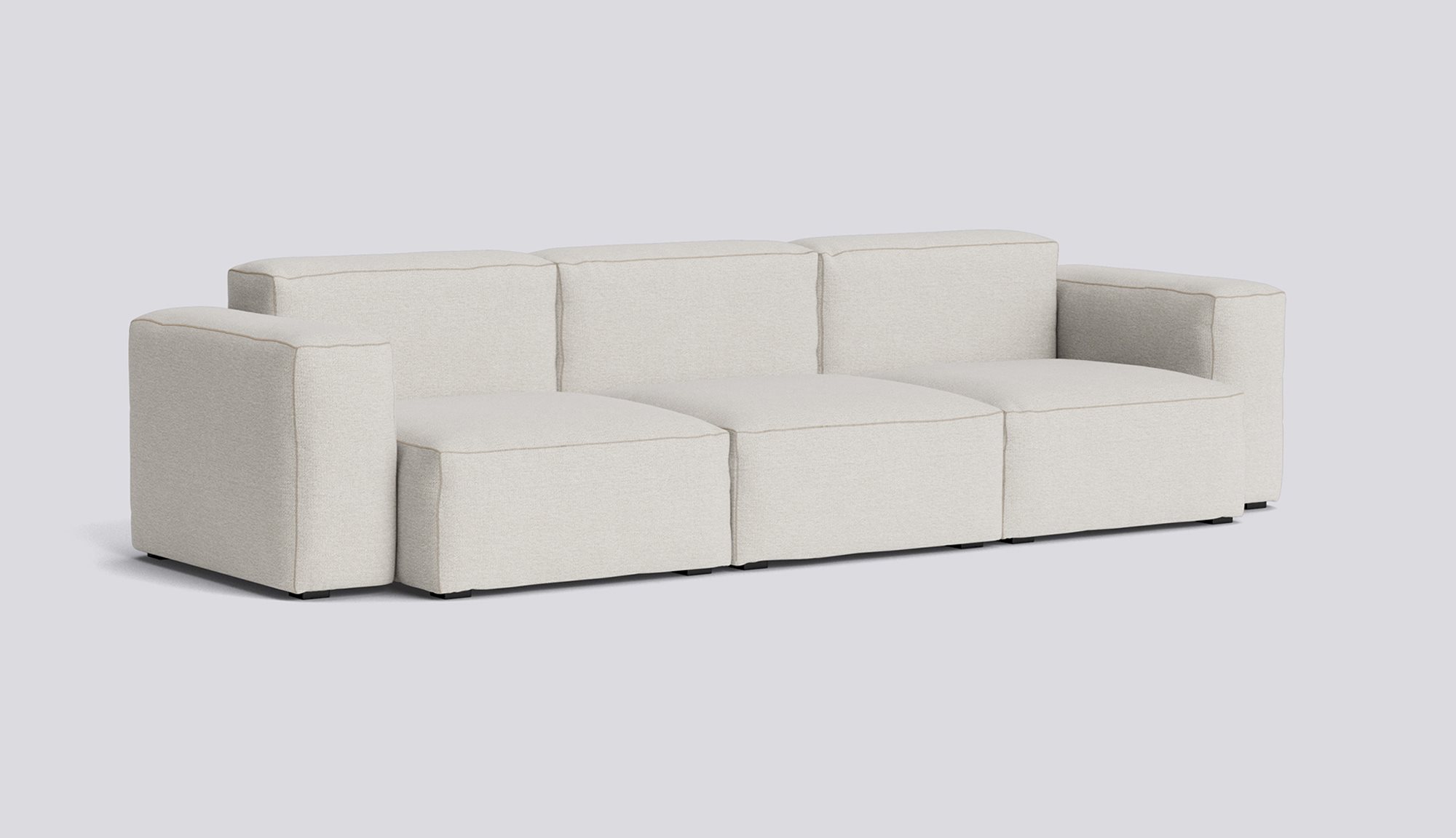 Mags Soft 3 Seater Low Armrest Combination 1-Full upholstery-Story-102-Beige stitches