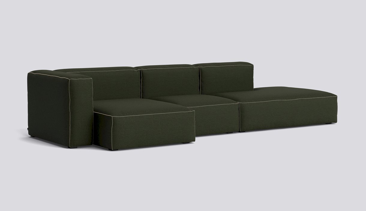  Mags Soft 3 Seater Combination 4 Left-Full upholstery-Maglia-Dark green-Beige stitches