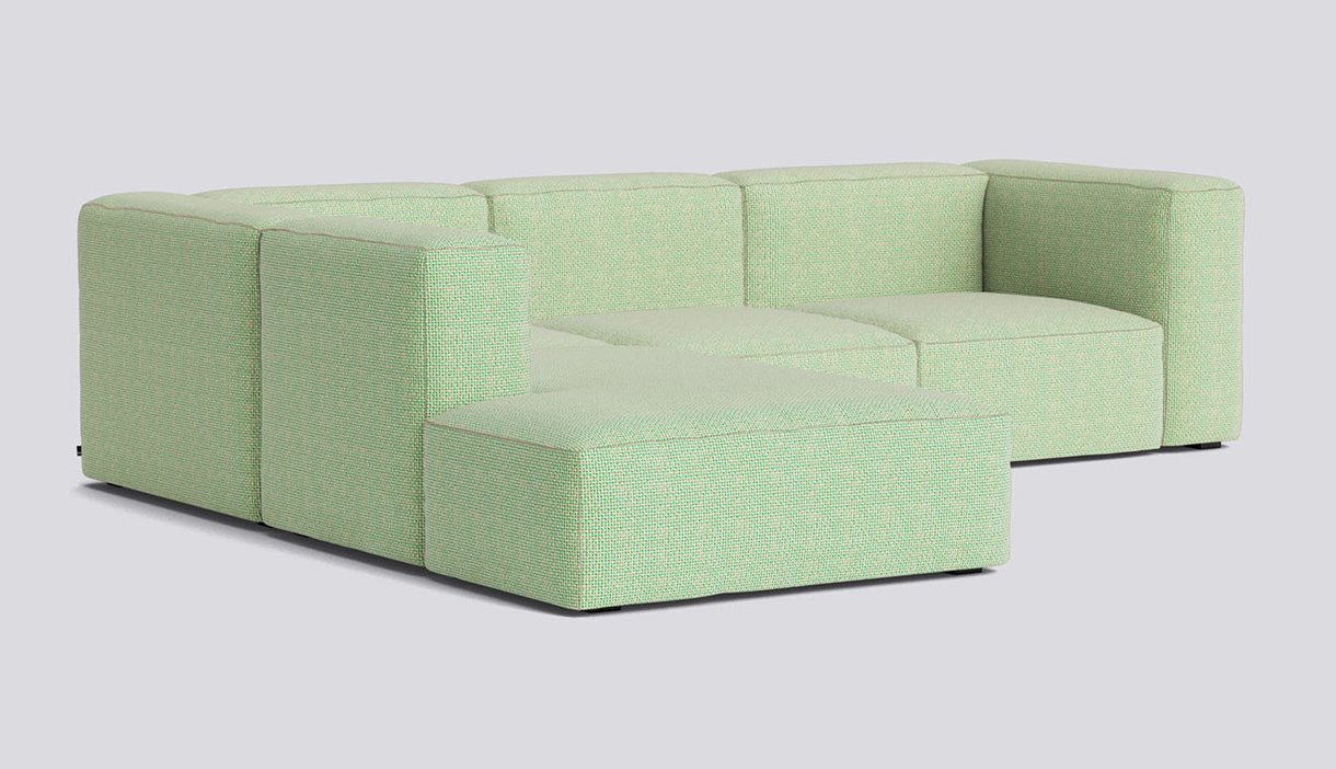 Mags Soft Corner Combination 2 Left-Full upholstery-Tartaglia-Green white 989-Beige stitches