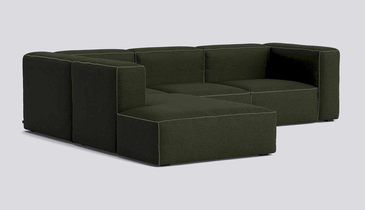 Mags Soft Corner Combination 2 Left-Full upholstery-Maglia-Dark green-Beige stitches