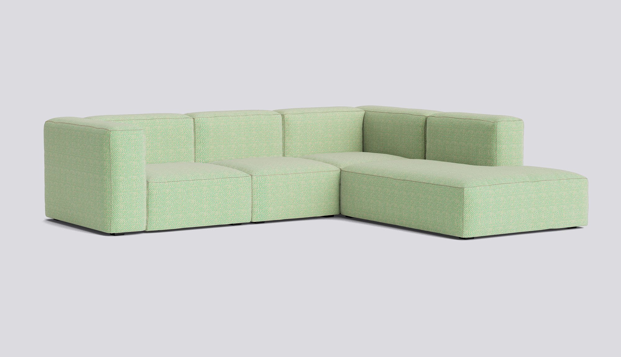 Mags Soft Corner Combination 2 Right-Full upholstery-Tartaglia-Green white 989-Beige stitches