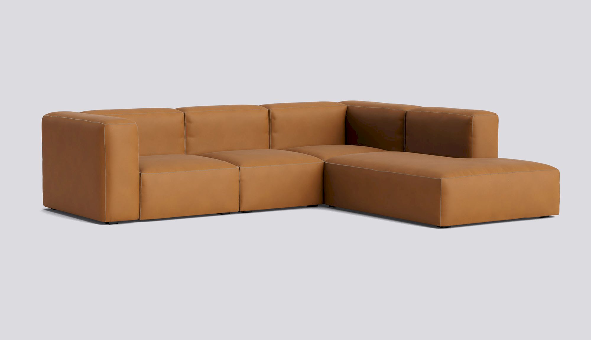 Mags Soft Corner Combination 2 Right-Full upholstery-Sense-Cognac-Beige stitches