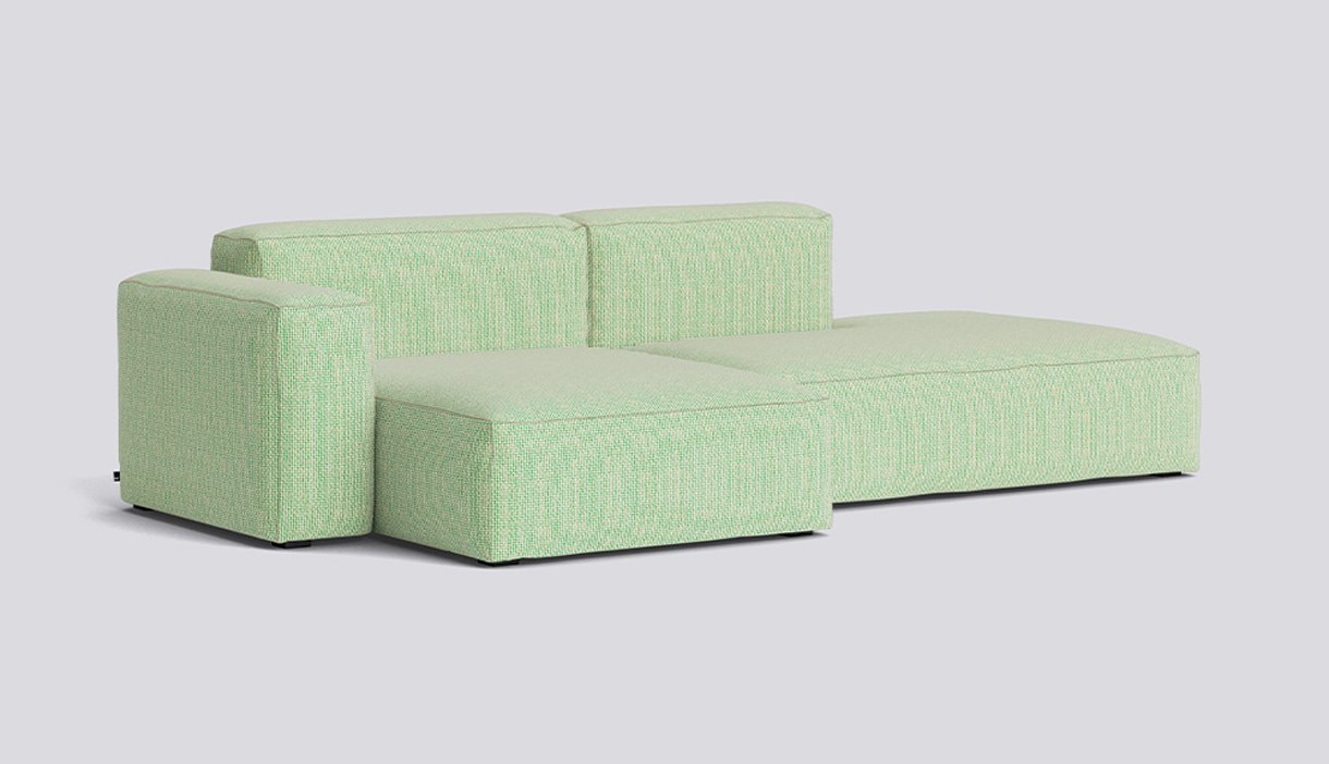 Mags Soft 2,5 Seater Low armrest Combination 3 Left-Full upholstery-Tartaglia-Green white 989-Beige stitches