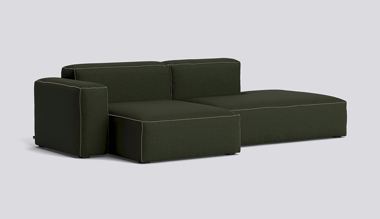 Mags Soft 2,5 Seater Low armrest Combination 3 Left-Full upholstery-Maglia-Dark green-Beige stitches