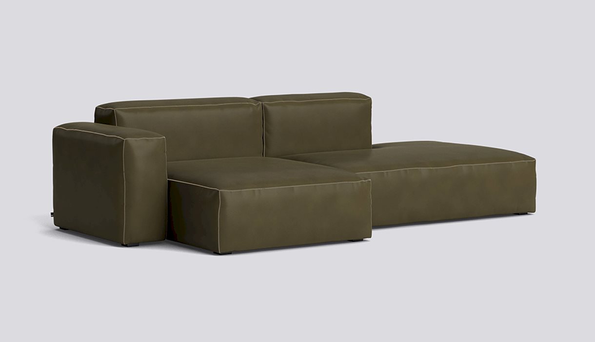 Mags Soft 2,5 Seater Low armrest Combination 3 Left-Full upholstery-Sense-Forest-Beige stitches