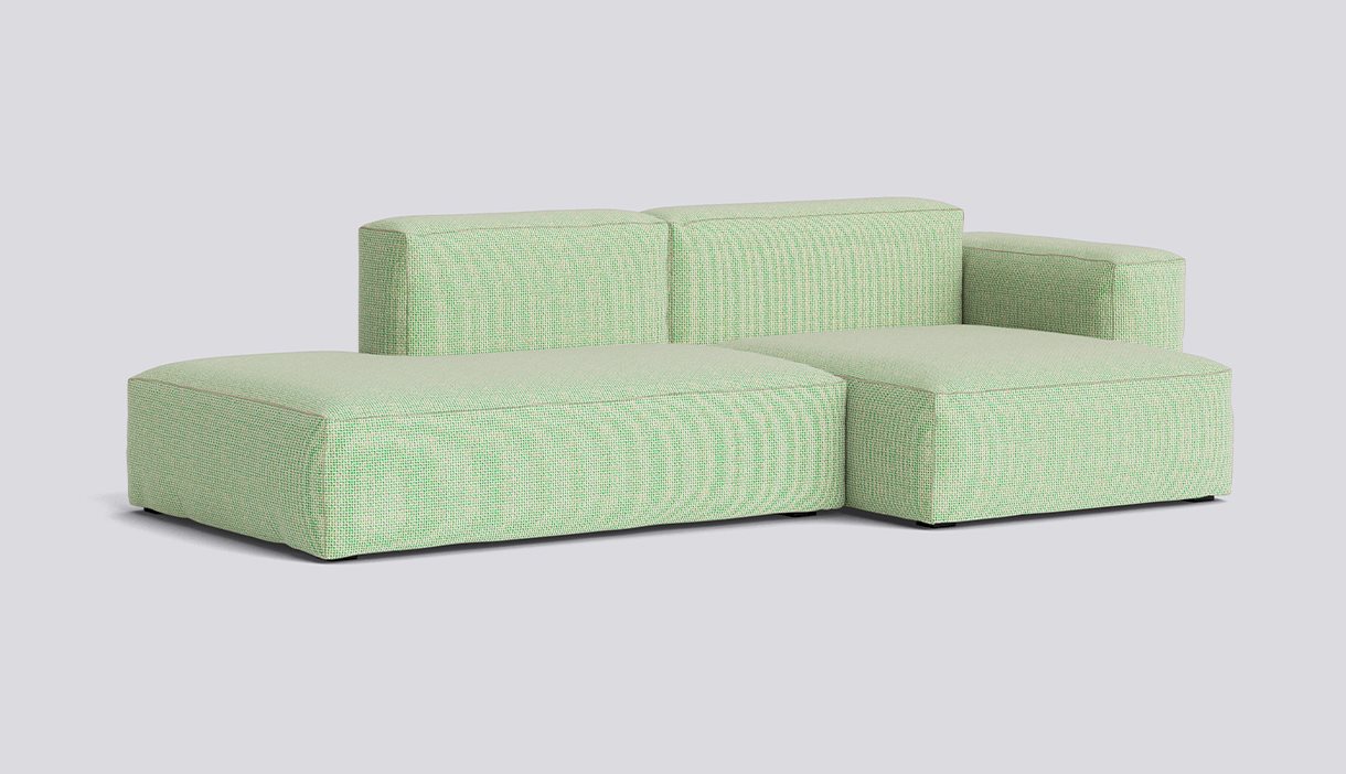 Mags Soft 2,5 Seater Low armrest Combination 3 Right-Full upholstery-Tartaglia-Green white 989-Beige stitches