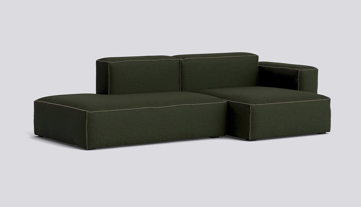  Mags Soft 2,5 Seater Low armrest Combination 3 Right-Full upholstery-Maglia-Dark green-Beige stitches