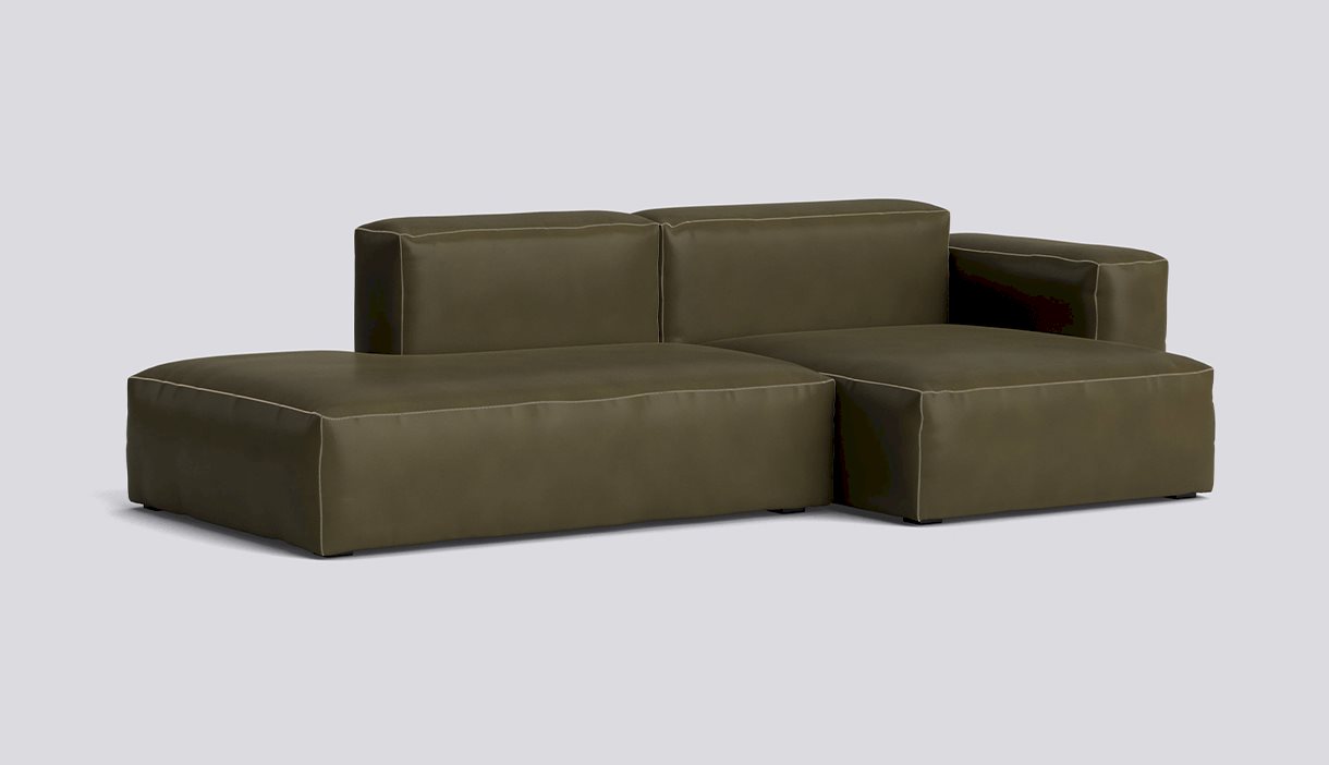Mags Soft 2,5 Seater Low armrest Combination 3 Right-Full upholstery-Sense-Forest-Beige stitches