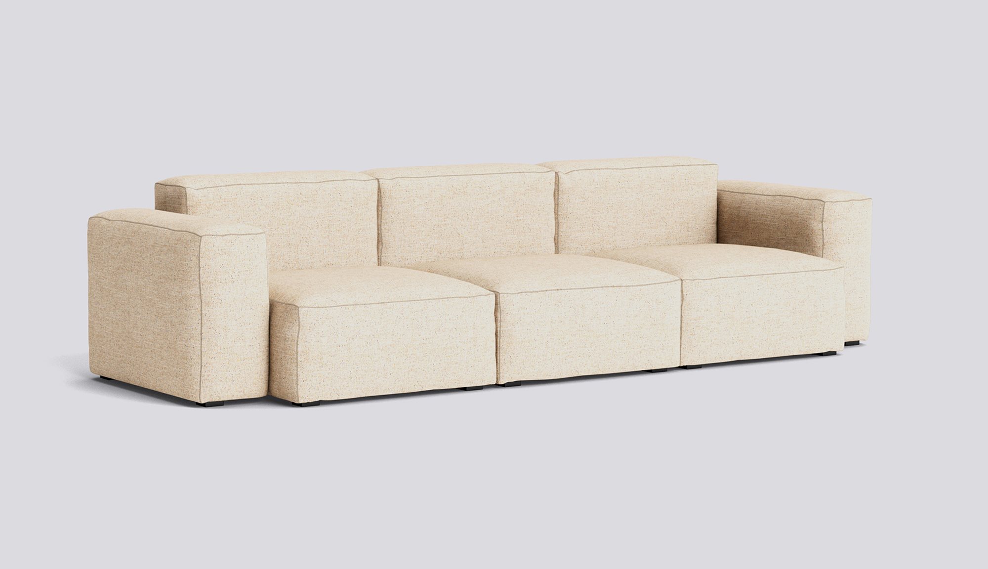 Mags Soft 3 Seater Low Armrest Combination 1-Full upholstery-Bolgheri-LGG60-Beige stitches