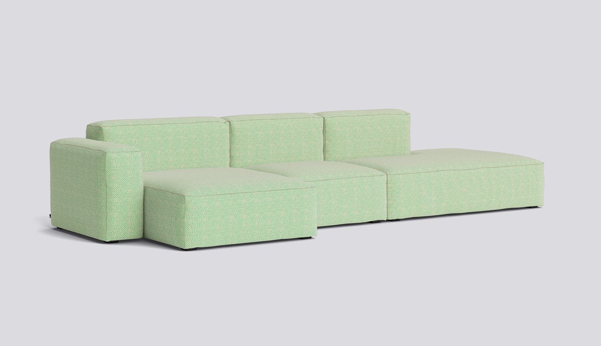  Mags Soft 3 Seater Low armrest Combination 4 Left-Full upholstery-Tartaglia-Green white 989-Beige stitches