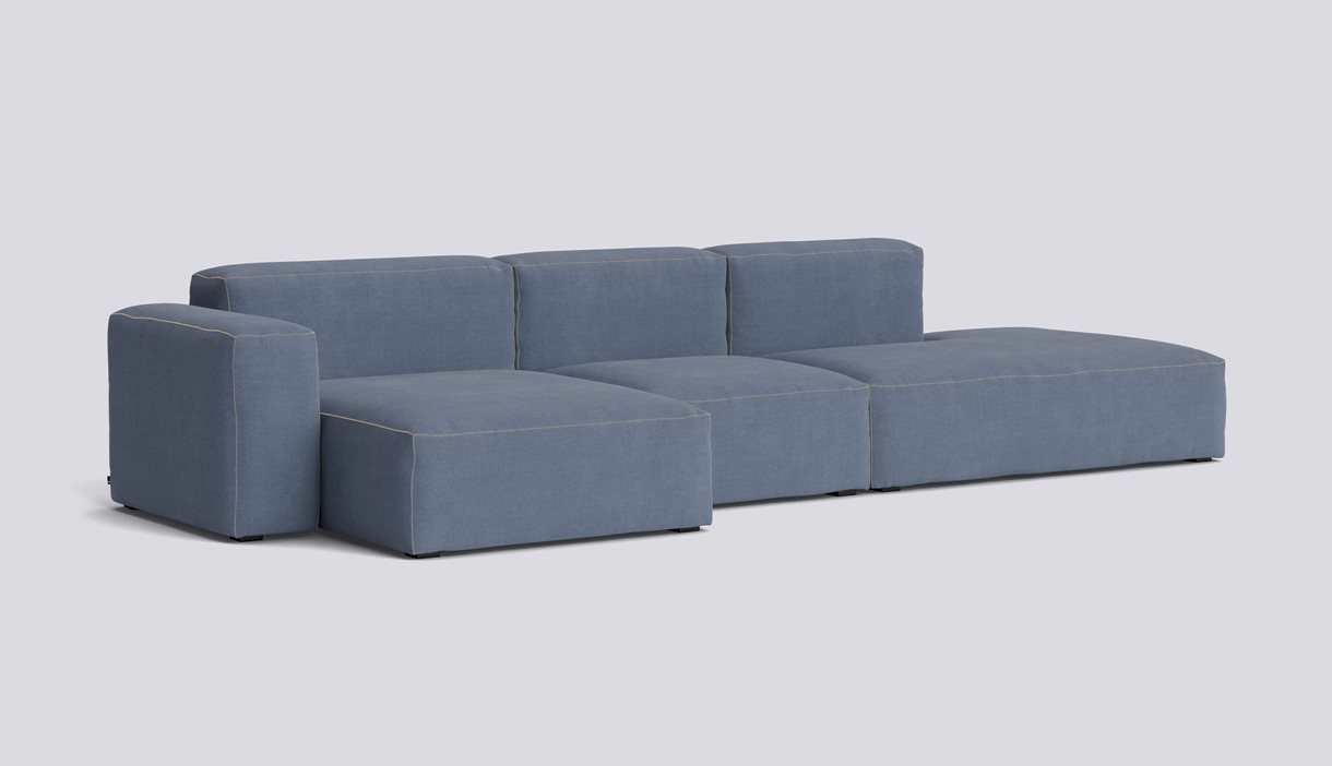  Mags Soft 3 Seater Low armrest Combination 4 Left-Full upholstery-Linara-198-Beige stitches