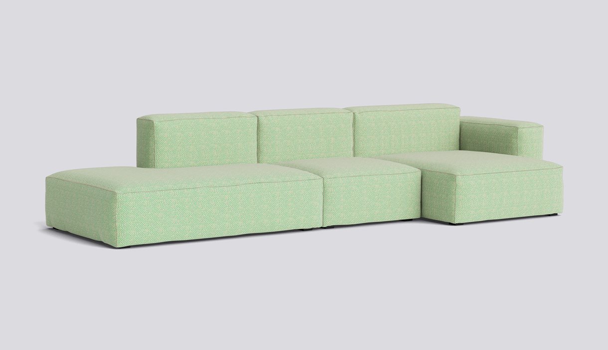  Mags Soft 3 Seater Low armrest Combination 4 Right-Full upholstery-Tartaglia-Green white 989-Beige stitches