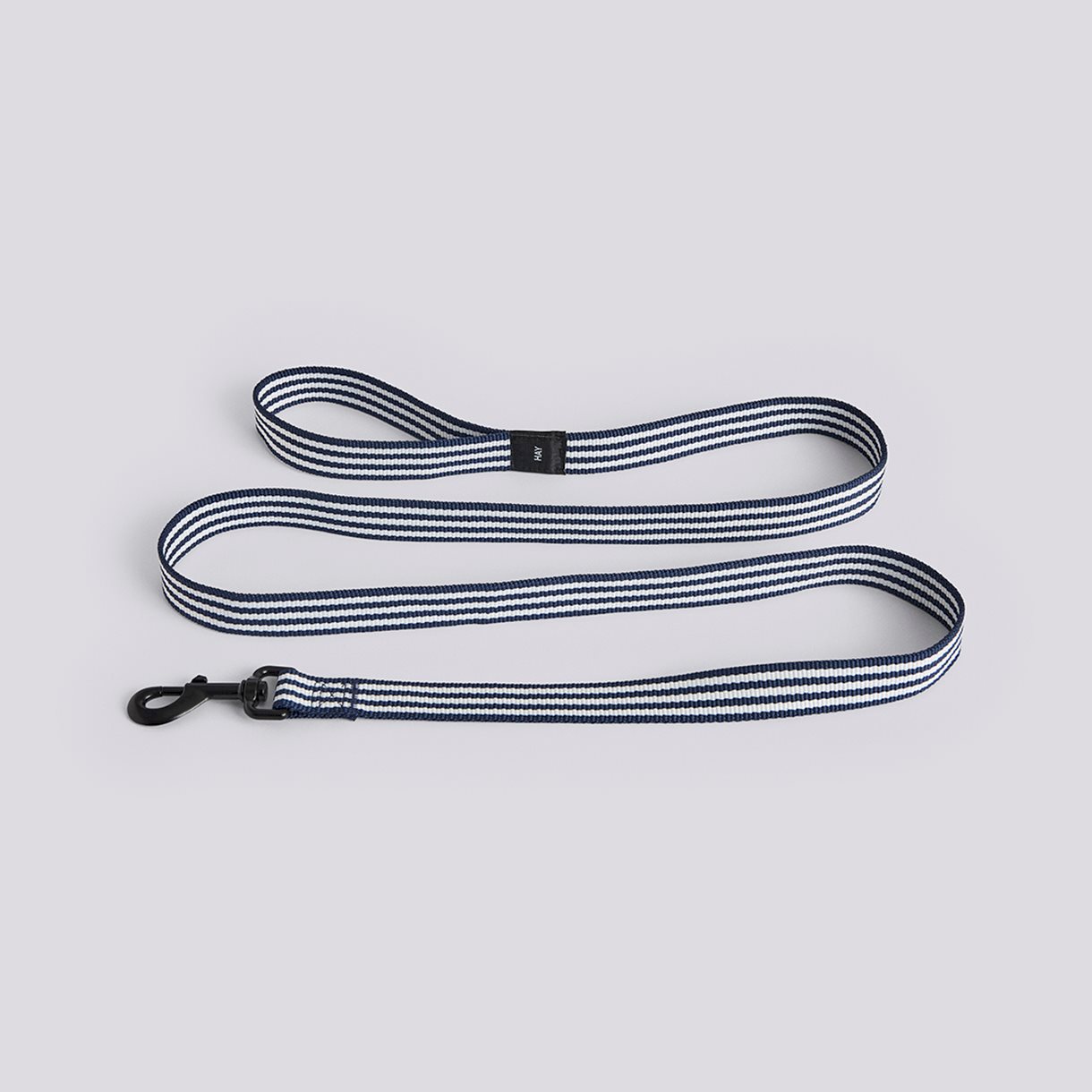 HAY Dogs Leash-Flat M/L-Blue and white stripe