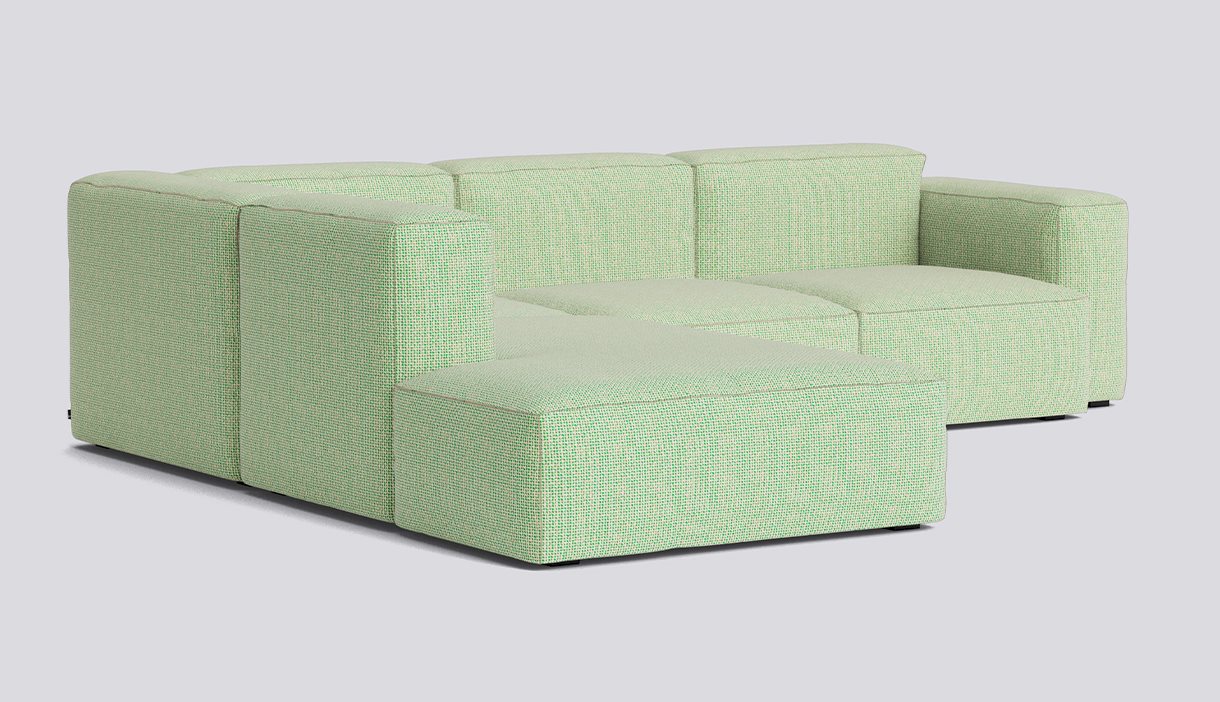  Mags Soft Corner Low armrest Combination 2 Left-Full upholstery-Tartaglia-Green white 989-Beige stitches