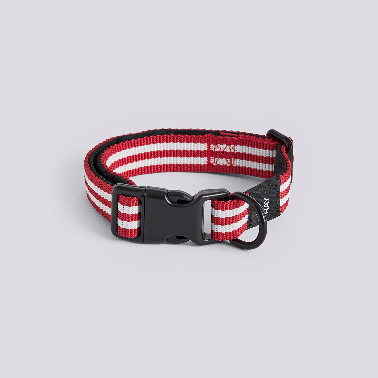  HAY Dogs Collar Flat-S/M-Red and white stripe