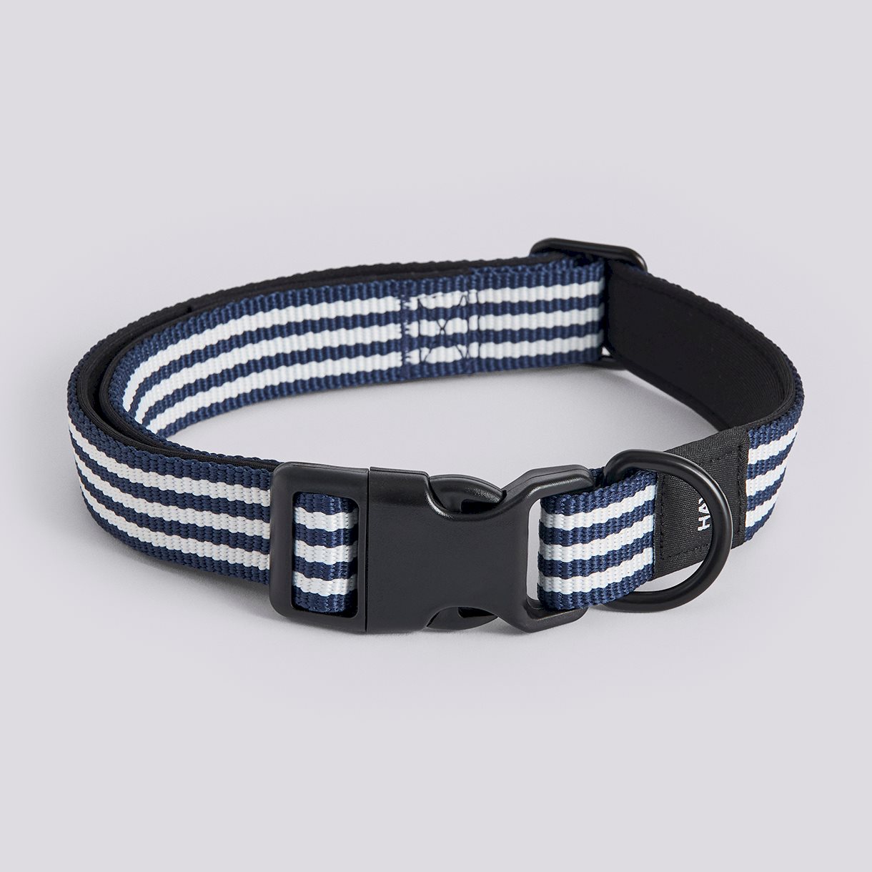  HAY Dogs Collar Flat-M/L-Blue and white stripe