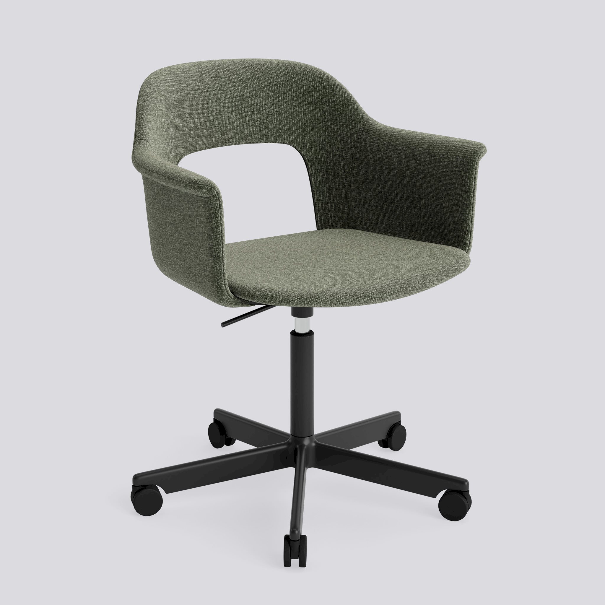 Layout Armchair 244 Black powder coated aluminium 5 star swivel Gas lift Wheel base-Full upholstery-Overlap-11