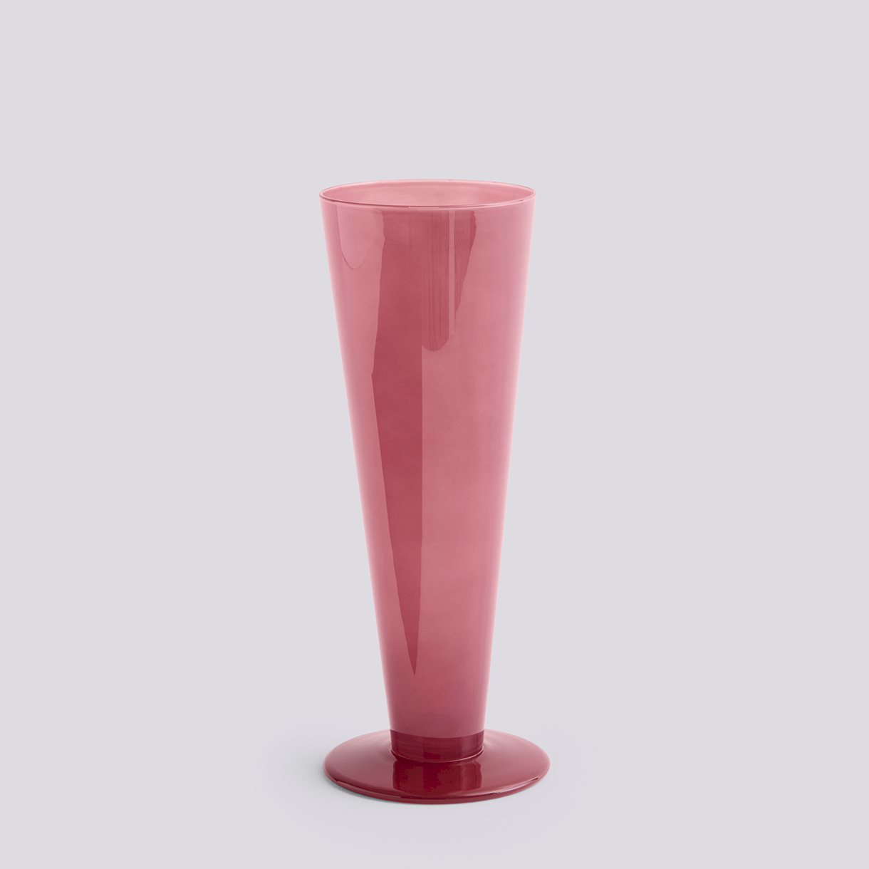 Conical Vase-Medium-Rose and dark red