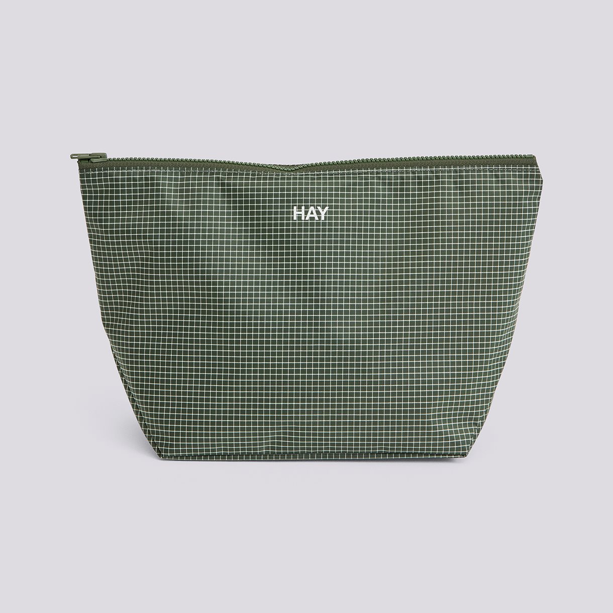  Grid Pouch-Medium-Dark green