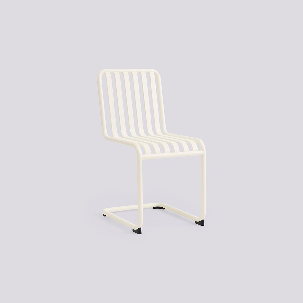 Palissade Cantilever Chair-Cream white powder coated steel