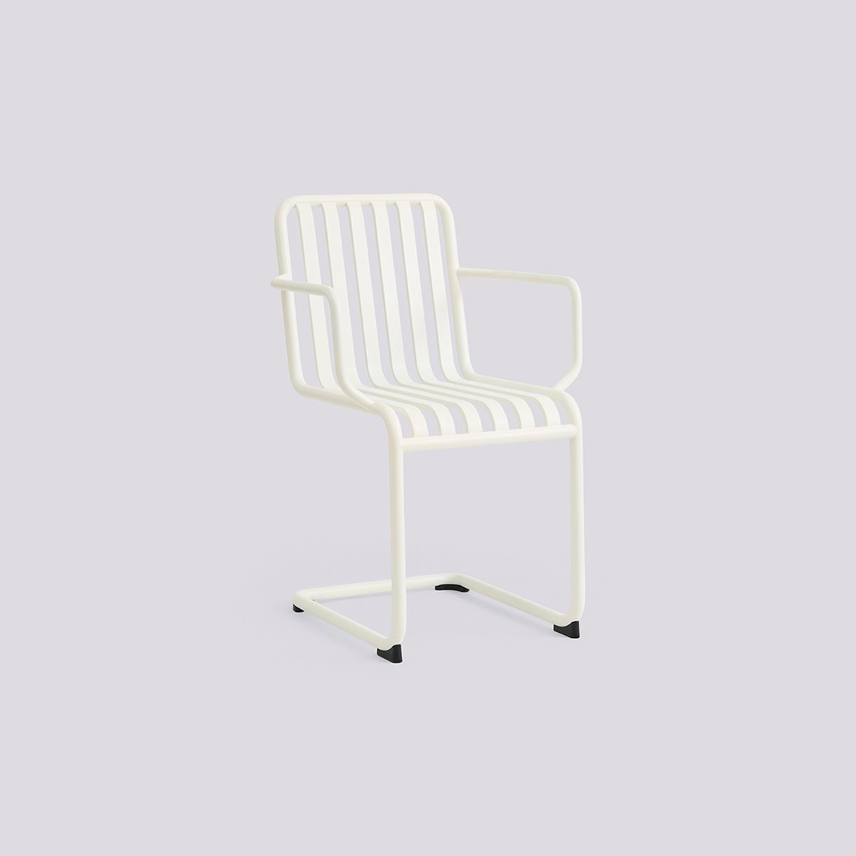  Palissade Cantilever Armchair-Cream white powder coated steel