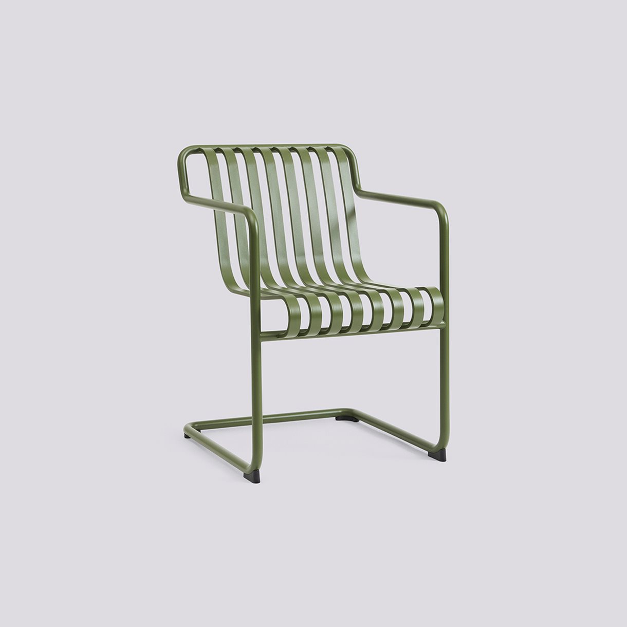 Palissade Cantilever Dining Armchair-Olive powder coated steel