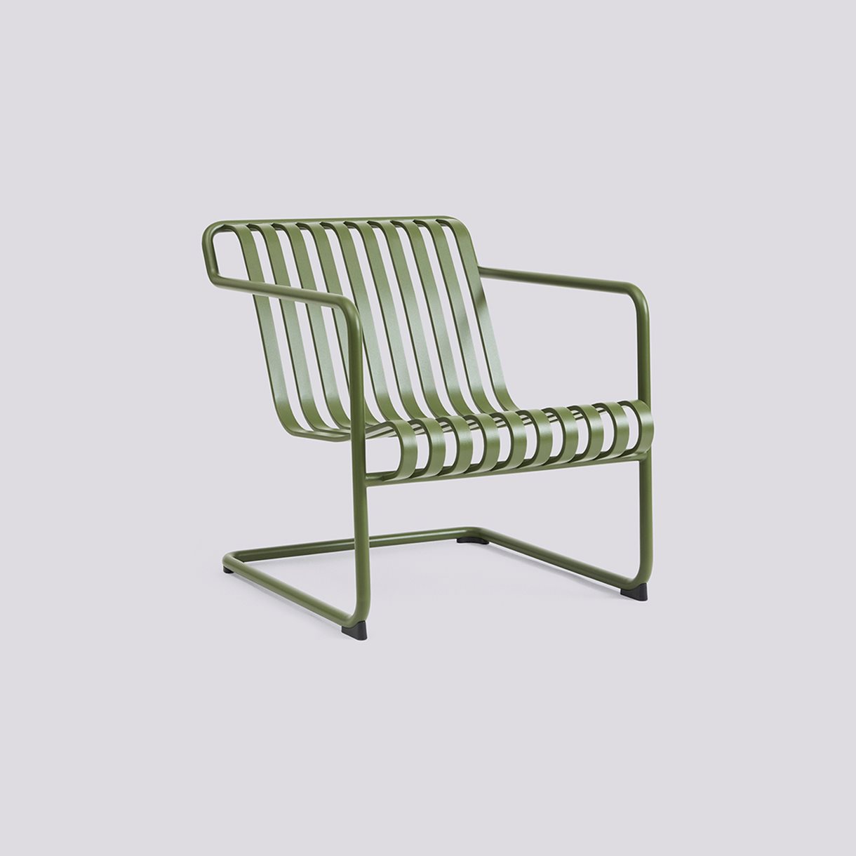 Palissade Cantilever Lounge Chair Low-Olive powder coated steel