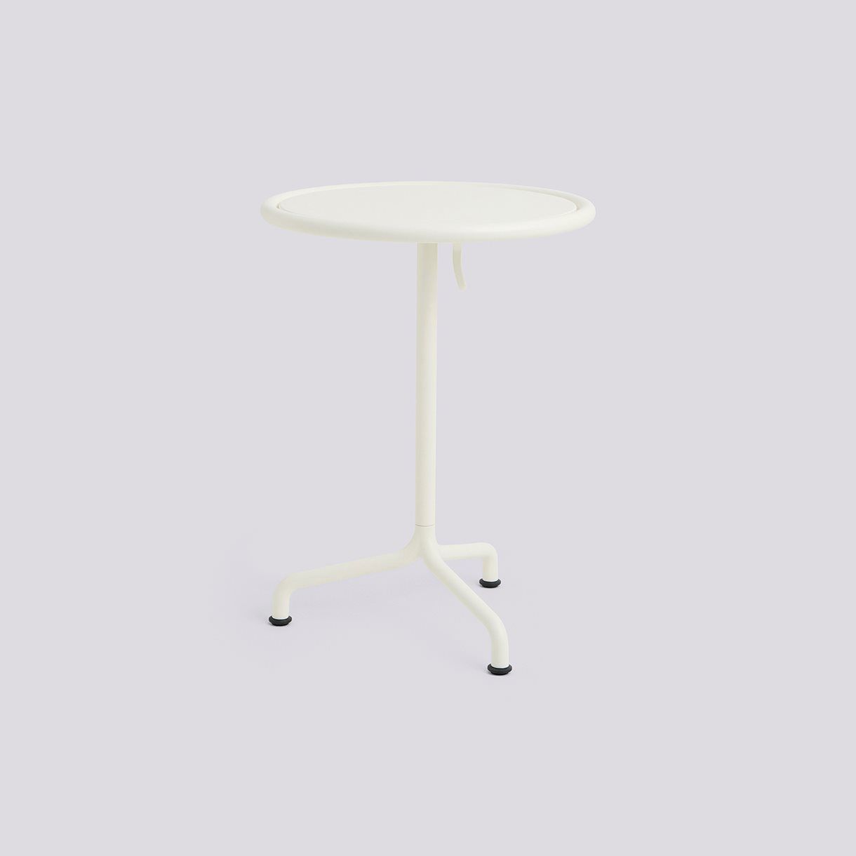  Deville Table Cream white powder coated aluminium frame-Ø55 x H74-Cream white powder coated steel tabletop