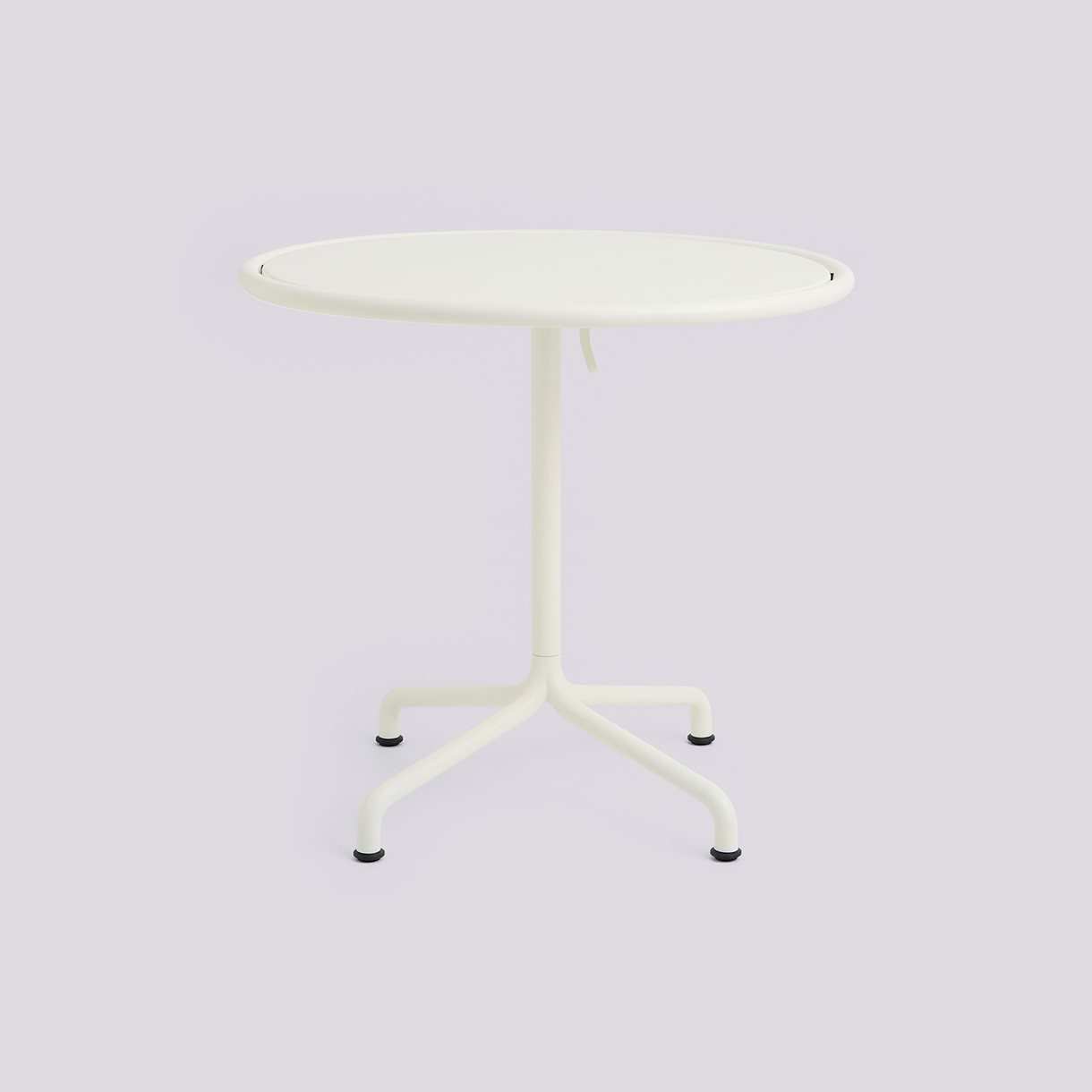  Deville Table Cream white powder coated aluminium frame-Ø80 x H74-Cream white powder coated steel tabletop