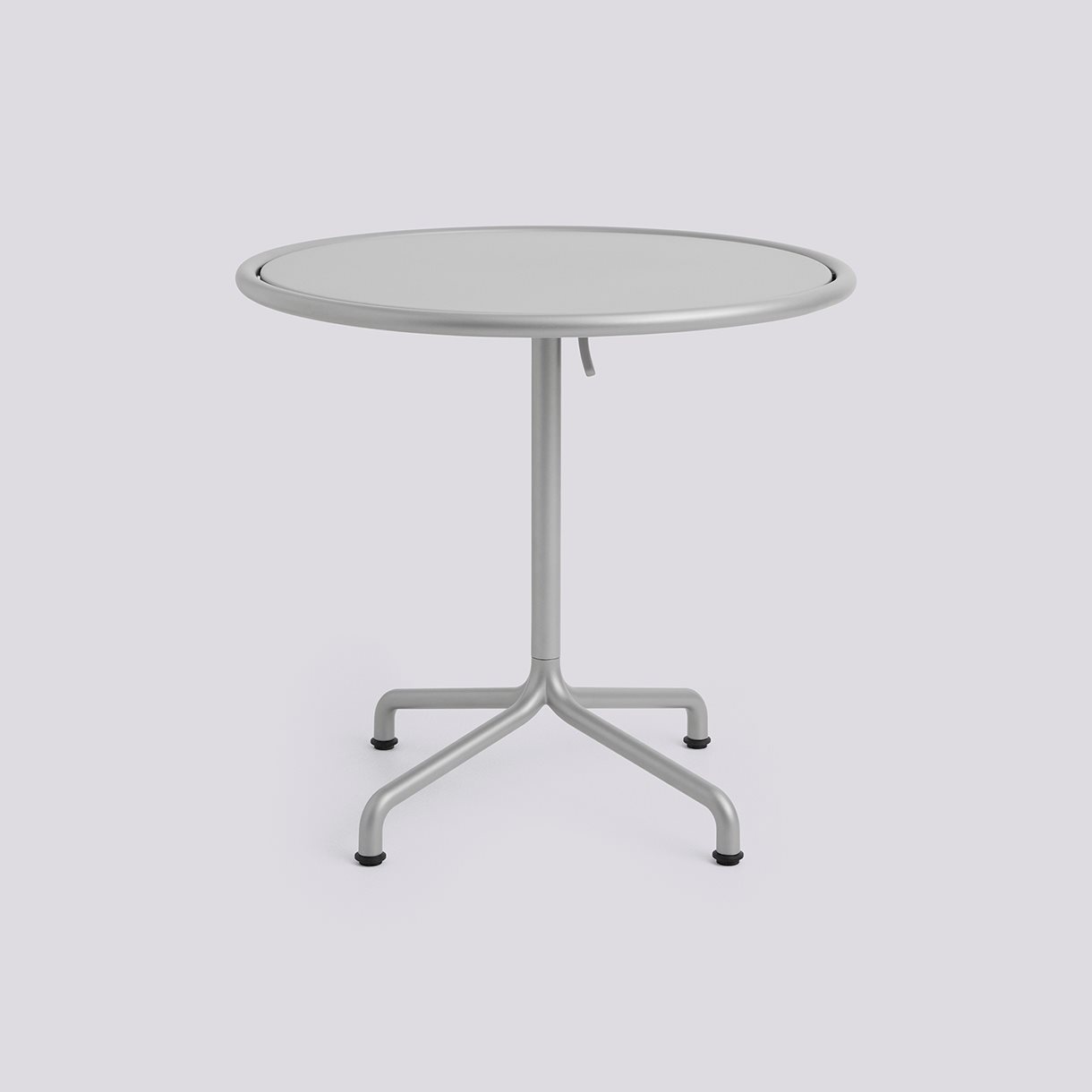 Deville Table Silver grey powder coated aluminium frame-Ø80 x H74-Silver grey powder coated steel tabletop