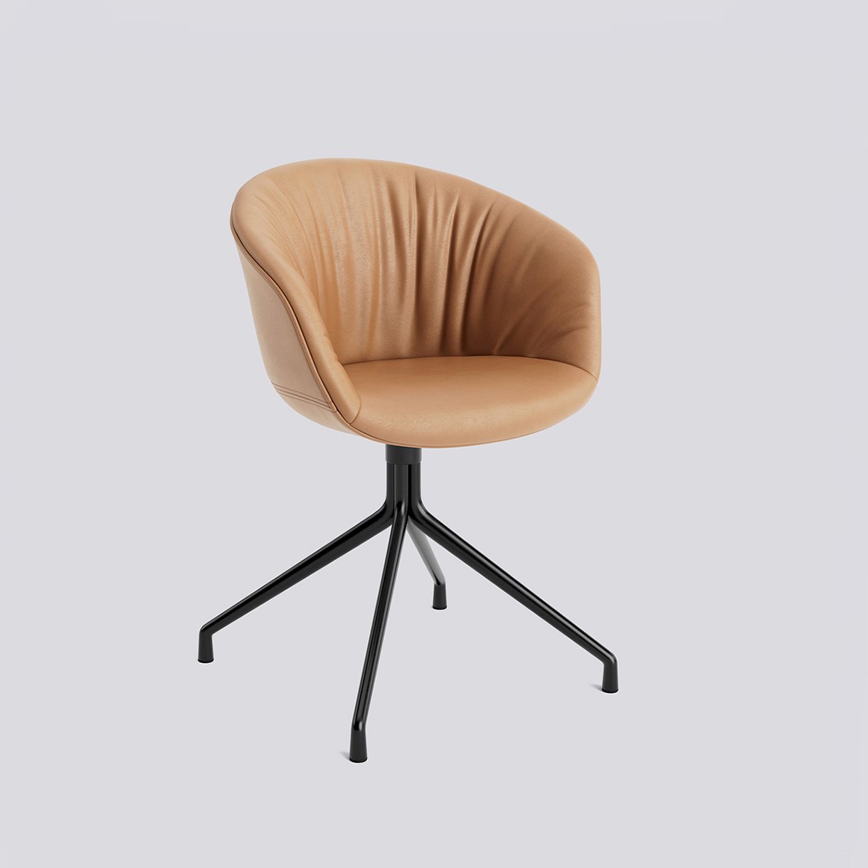  AAC21 Black powder coated aluminium 4 star swivel base Standard glider-Soft Full upholstery-Sense-Nougat