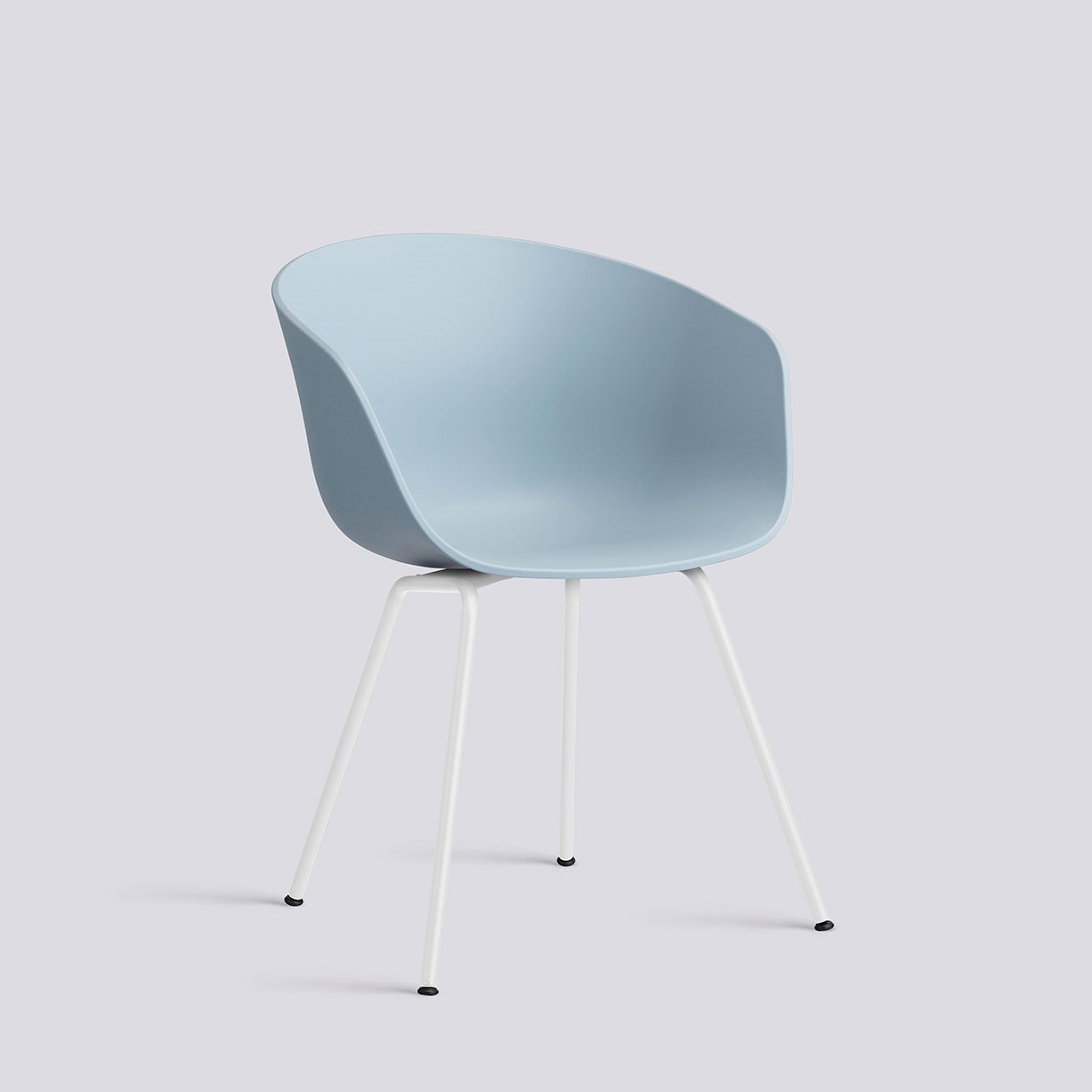 AAC26 White powder coated steel 4 leg base Standard glider-Slate blue 2.0 shell-None-None