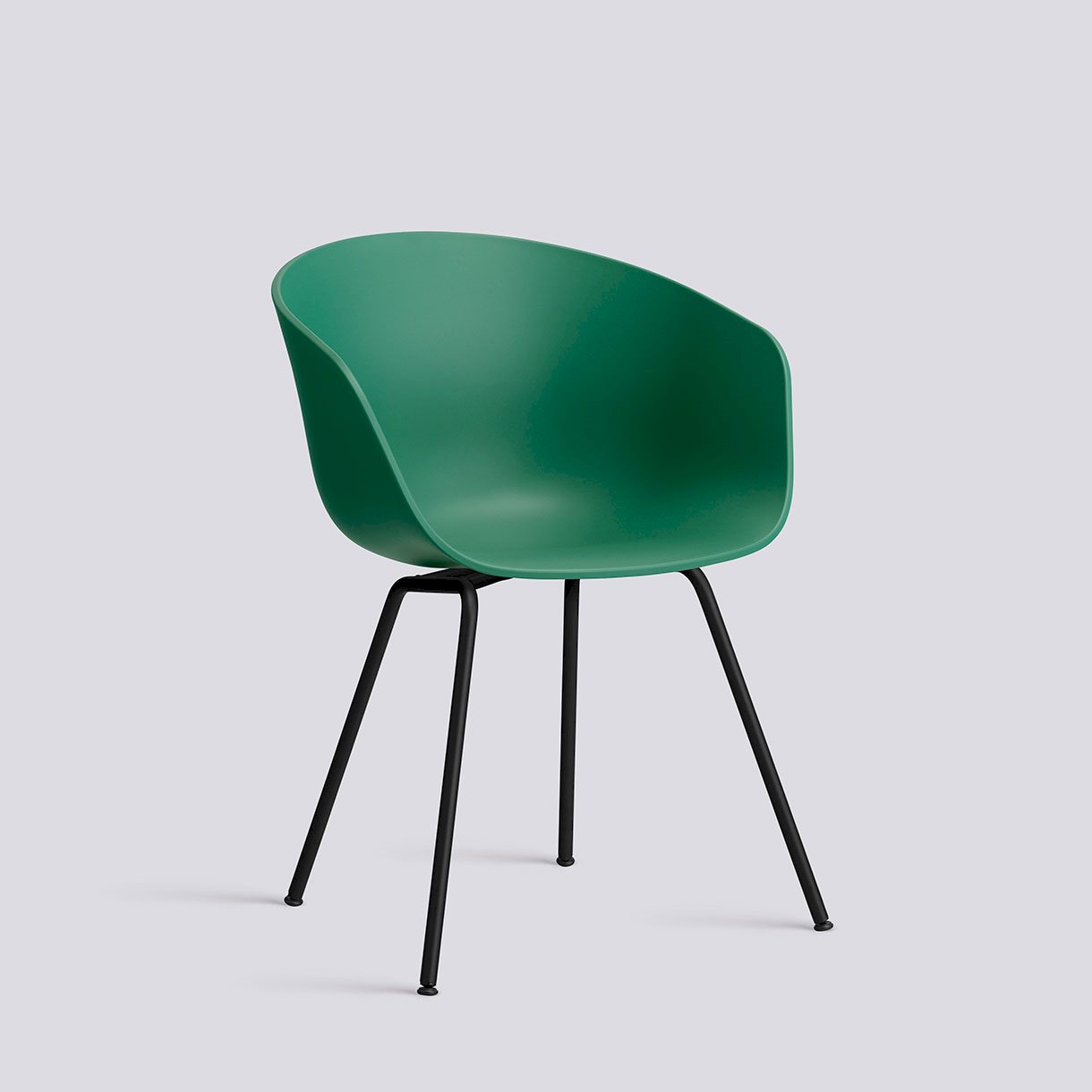 AAC26 Black powder coated steel 4 leg base Standard glider-Teal green 2.0 shell-None-None