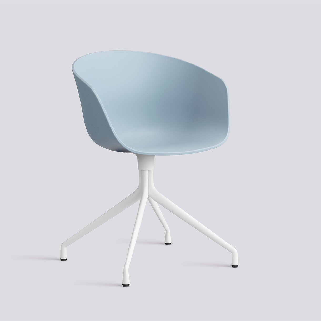 AAC20 White powder coated aluminium 4 star swivel base Standard glider-Slate blue 2.0 shell-None-None