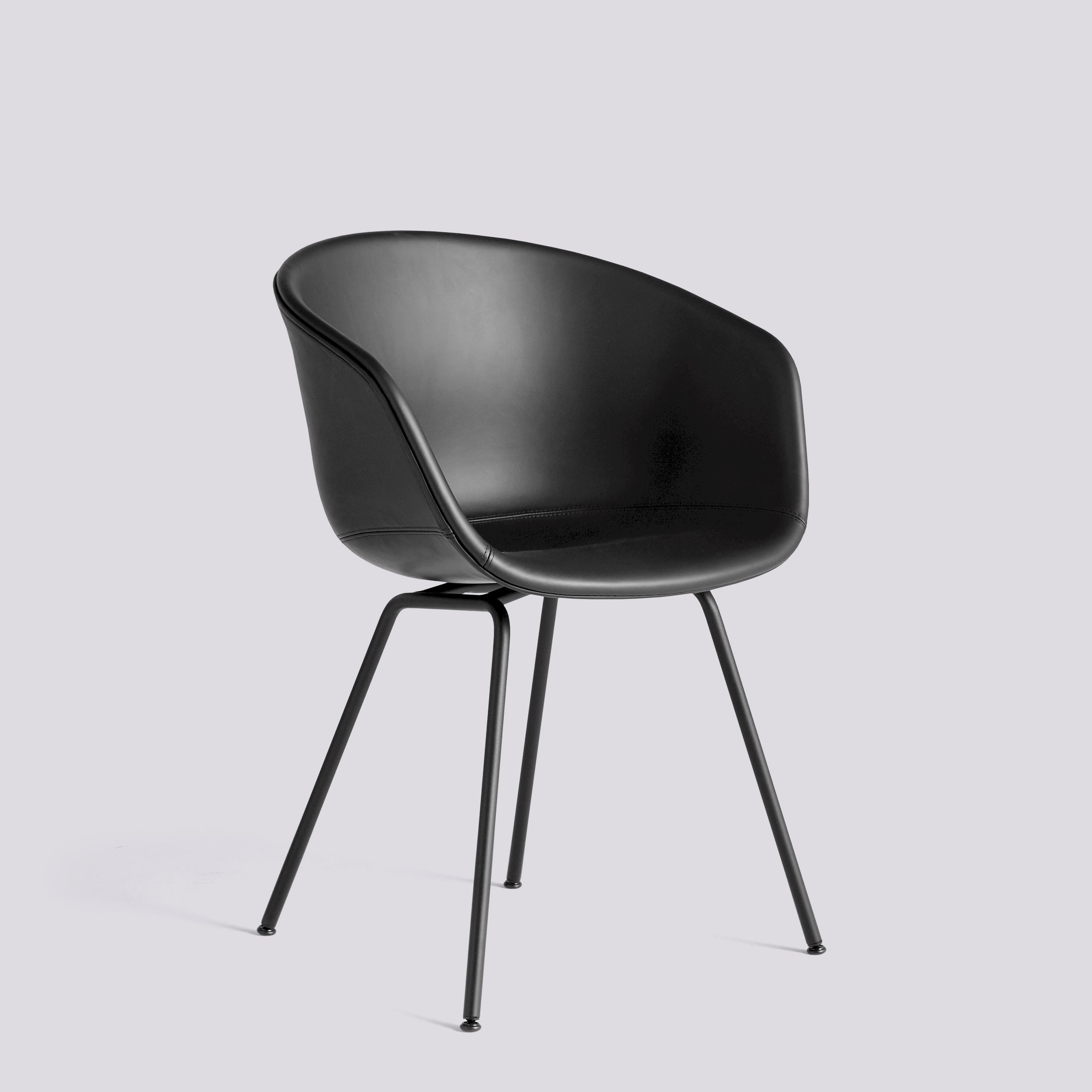 AAC27 Black powder coated steel 4 leg base Standard glider-Full upholstery-Sense-Black