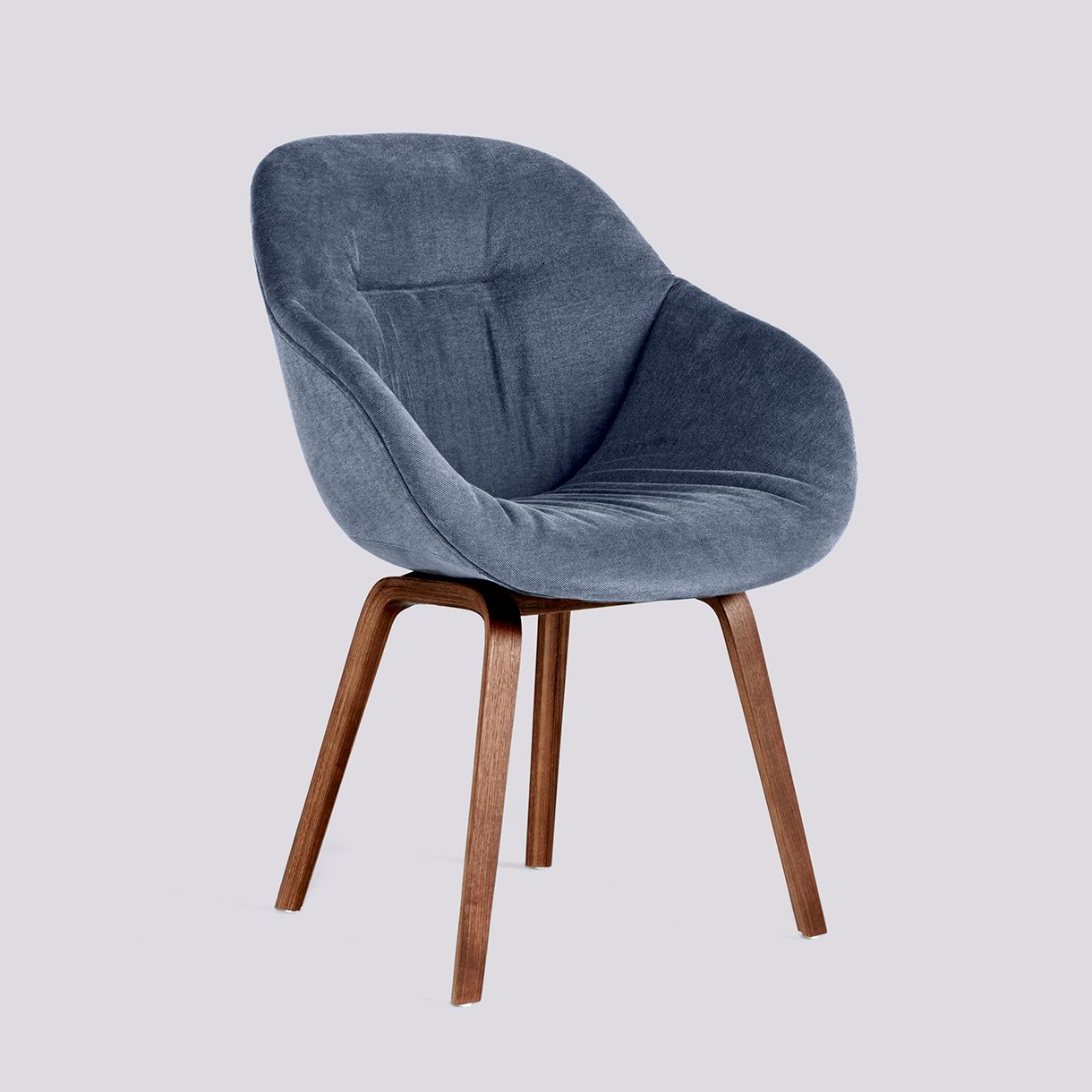 AAC123 Water-based lacquered walnut 4 leg base Standard glider-Soft Full upholstery-Linara-198