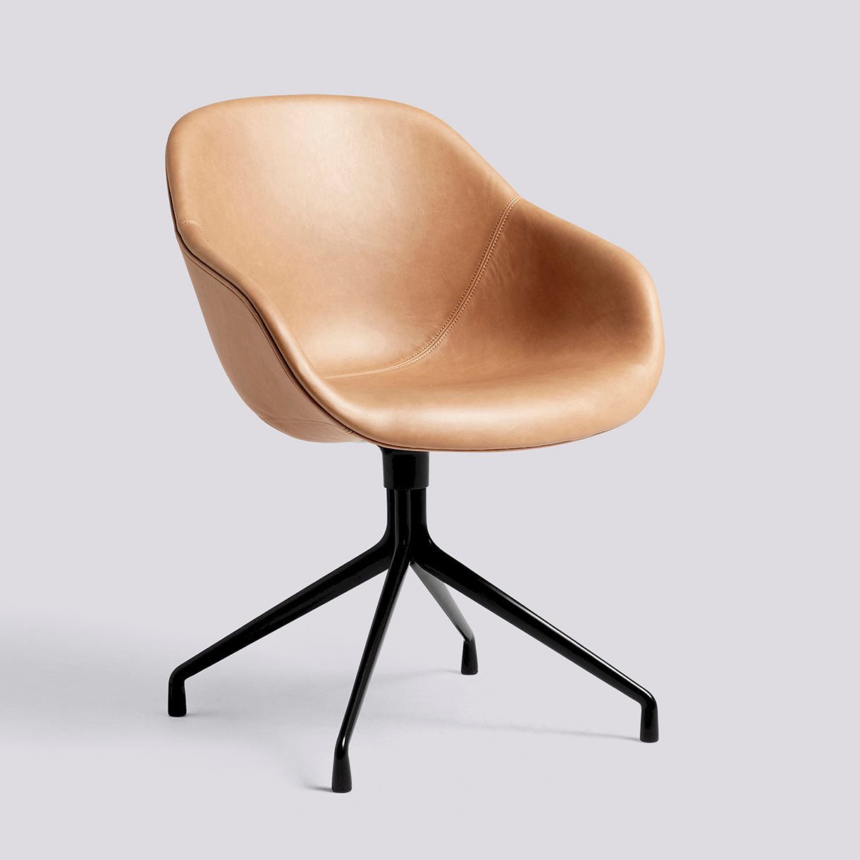 AAC121 Black powder coated aluminium 4 star swivel base Standard glider-Full upholstery-Sense-Nougat