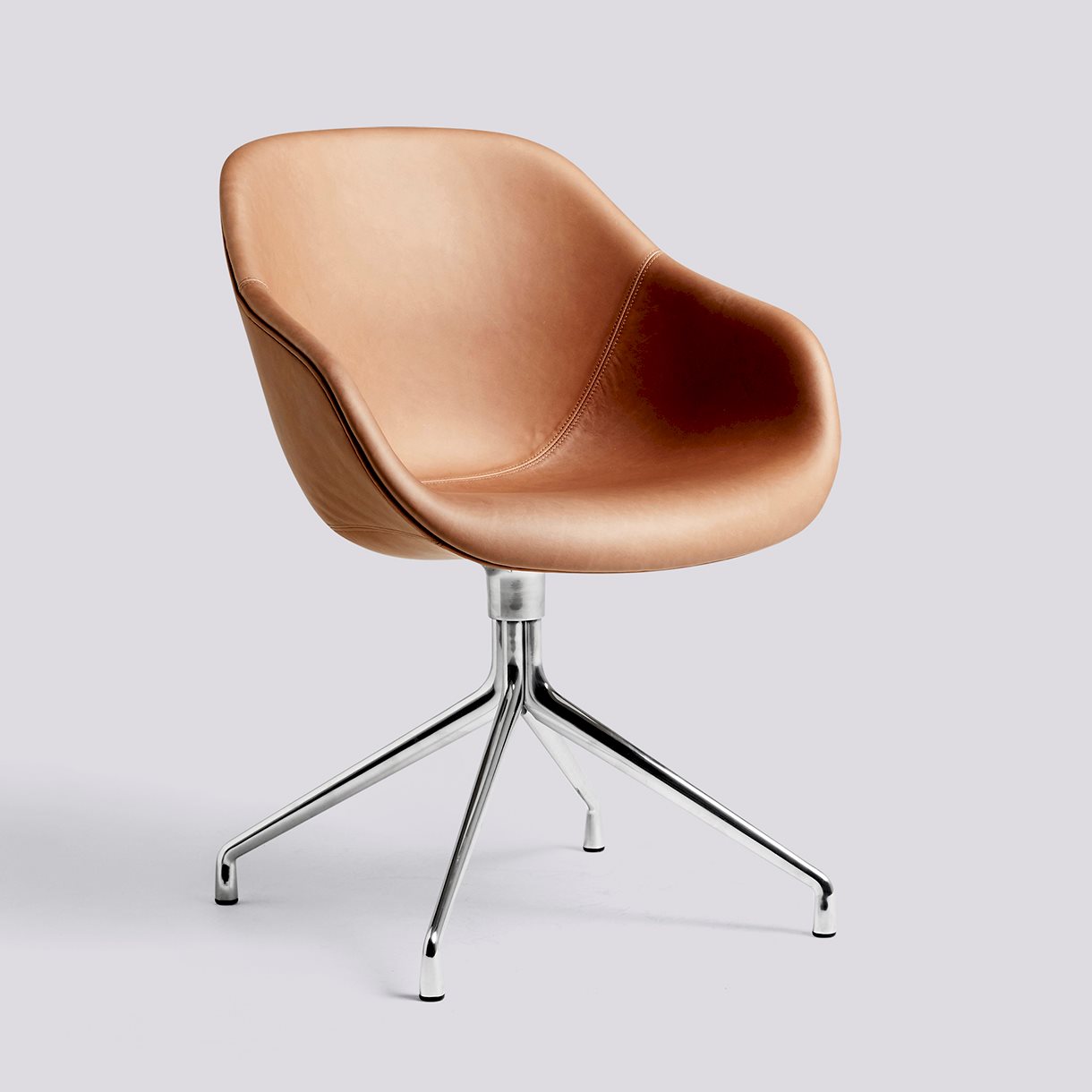 AAC121 Polished aluminium 4 star swivel base Standard glider-Full upholstery-Sense-Nougat